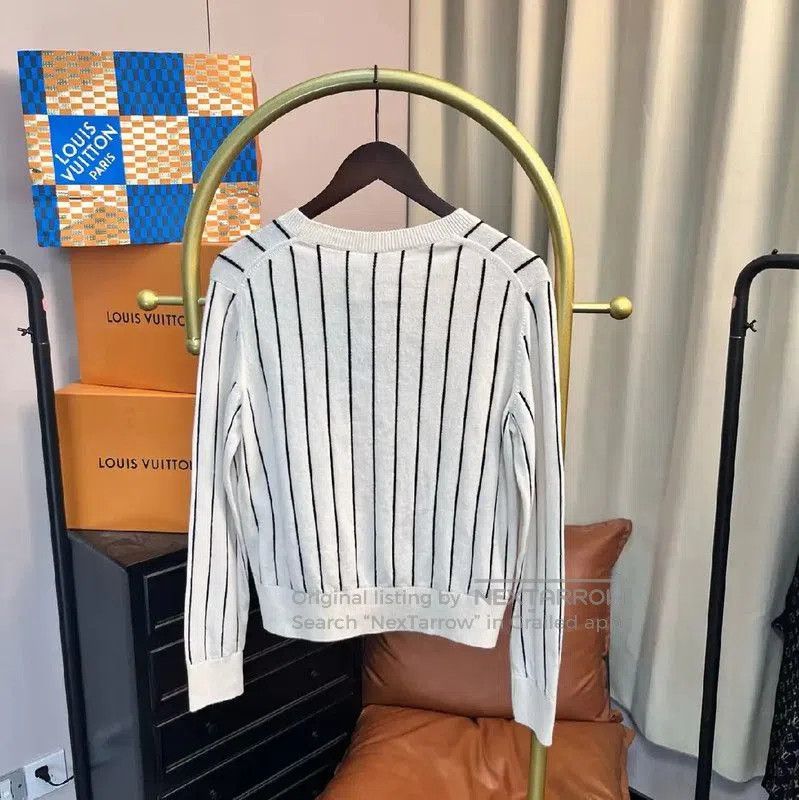 Chanel Chanel Striped White Pullover Sweater . Size M / US 6-8 / IT 42-44 - 2 Thumbnail
