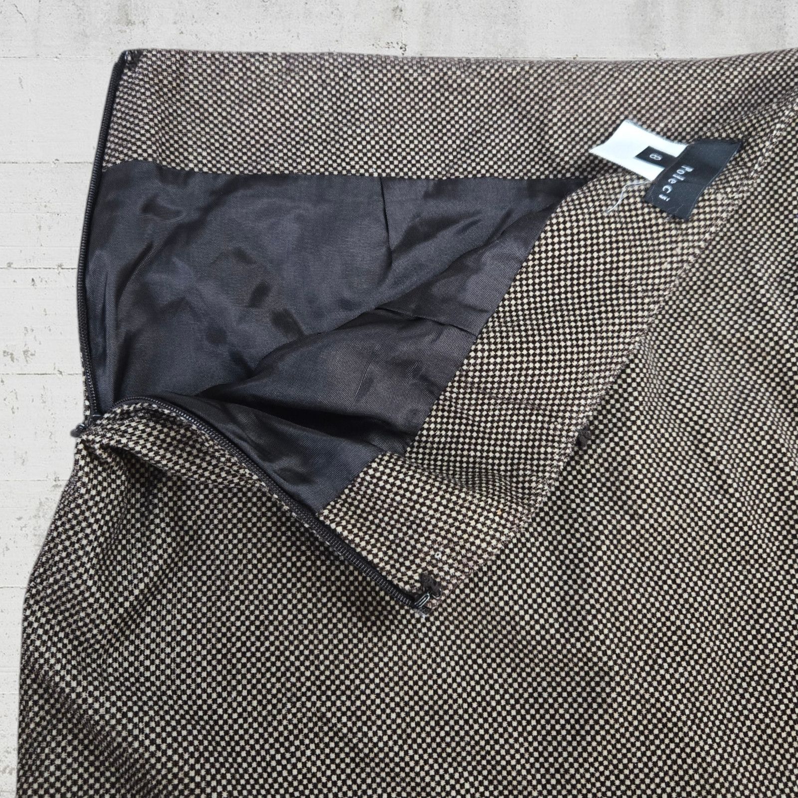 Vintage 90s Vintage Brown Asymmetrical Hem Skirt Size 8 Size 30" / US 8 / IT 44 - 8 Thumbnail