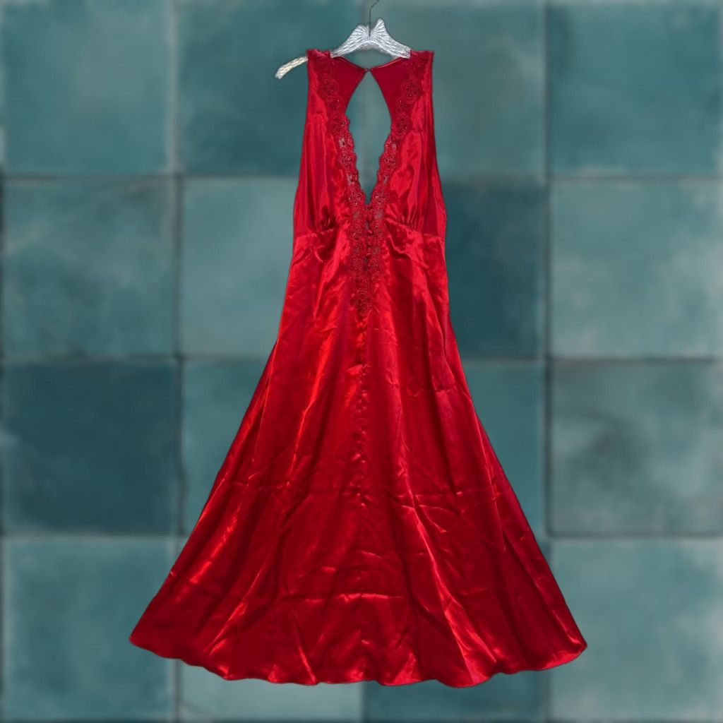 Victoria's Secret VINTAGE Victoria's Secret Slip Dress Maxi Red 90s 80s Gold Label M Womens Size M / US 6-8 / IT 42-44 - 1 Thumbnail