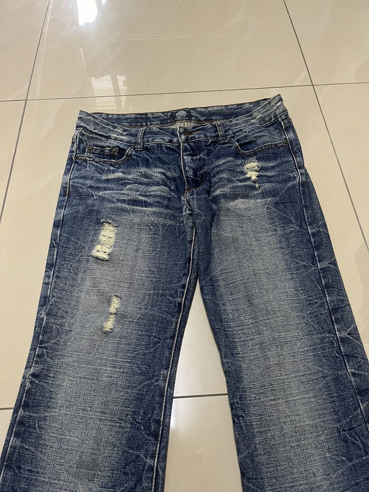 Hysteric Glamour Flare Jeans chouette distressed thunder denim low rise Size US 32 / EU 48 - 4 Thumbnail