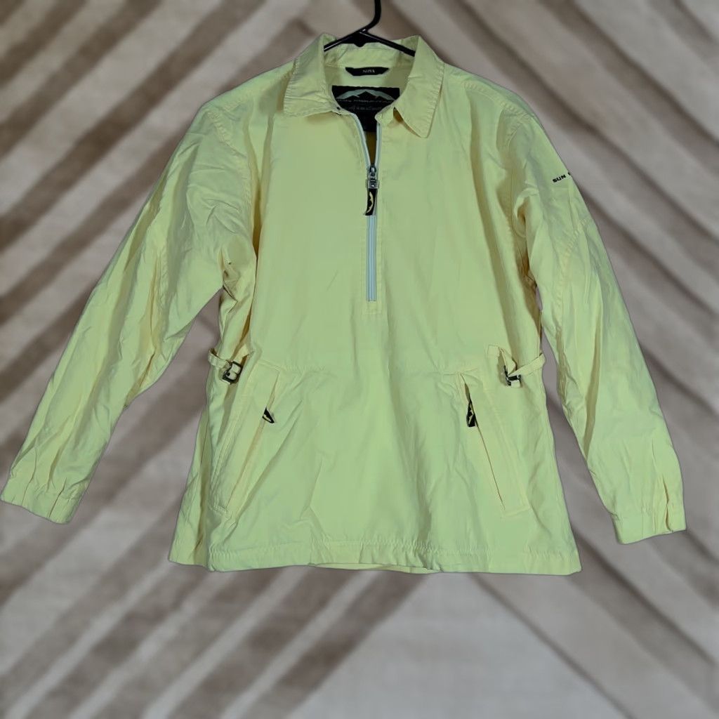 Vintage VINTAGE Sun Mountain Jacket Womens Yellow Pullover 1/4 Zip Nylon Blend Small Size S / US 4 / IT 40 - 1 Thumbnail
