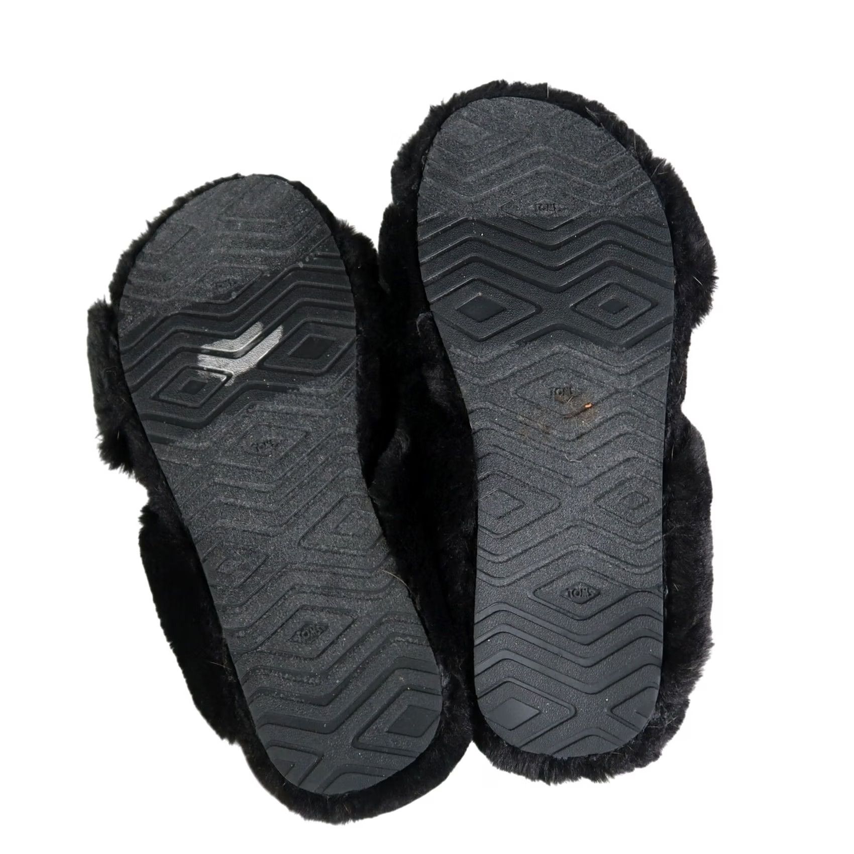 Toms Toms Slippers Faux Fur Criss Cross Black Size 8 Women's Size ONE SIZE - 4 Thumbnail