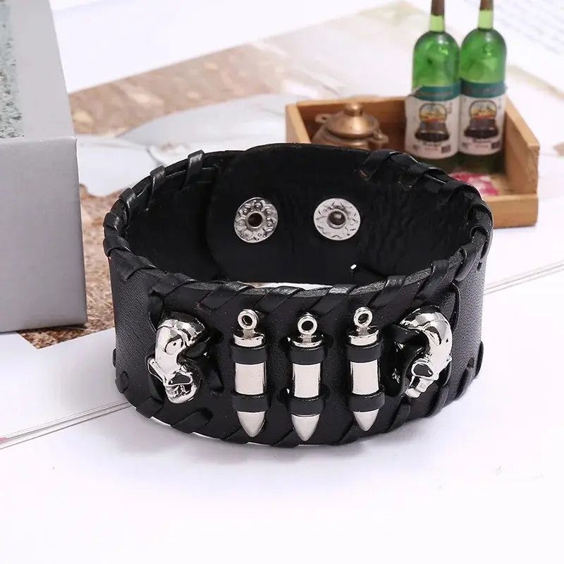 Japanese Brand Genuine Leather Cuff Bracelet Size ONE SIZE - 4 Thumbnail