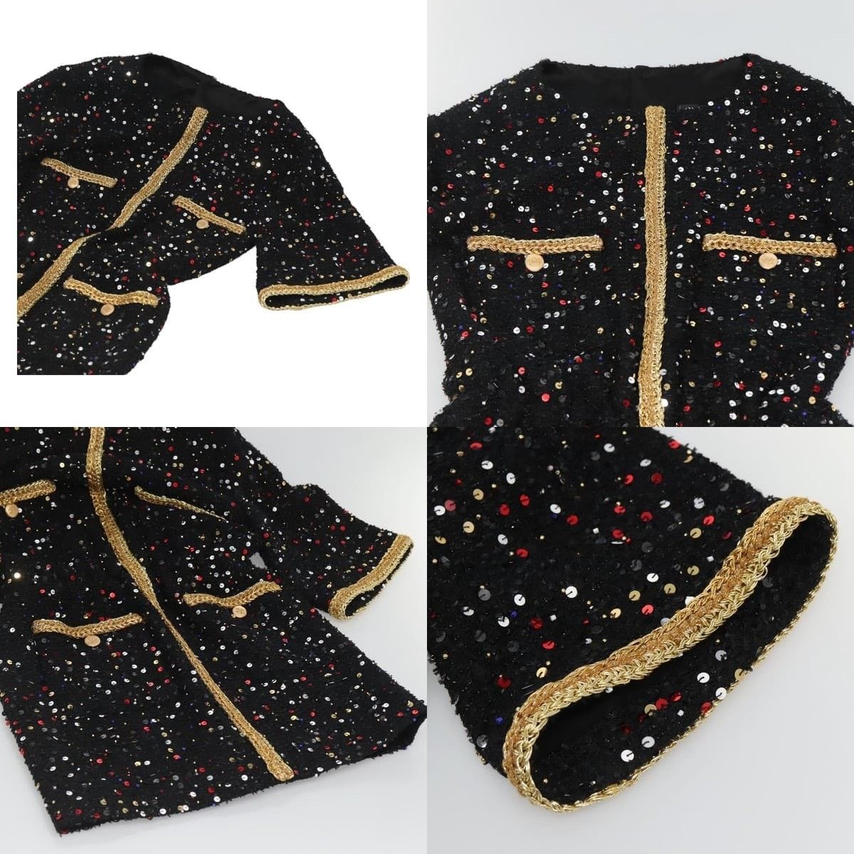 Chanel Chanel One Piece Shirt Tweed Black CC Size ONE SIZE - 3 Thumbnail