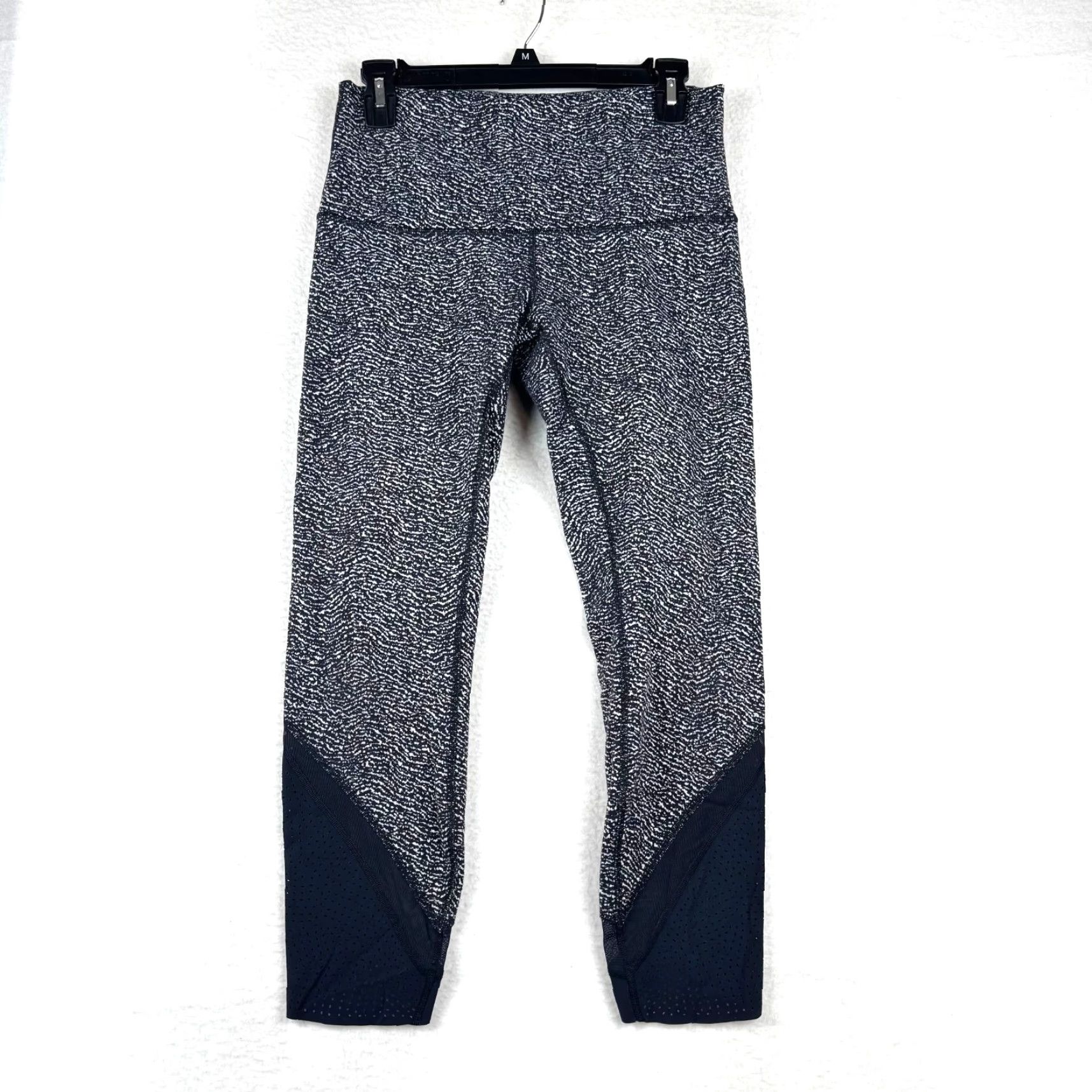 Lululemon Lululemon Wunder Under High-Rise 25" Leggings Black White Ripple Print Womens 8 Cropped Stretch Yoga Size 30" / US 8 / IT 44 - 2 Thumbnail