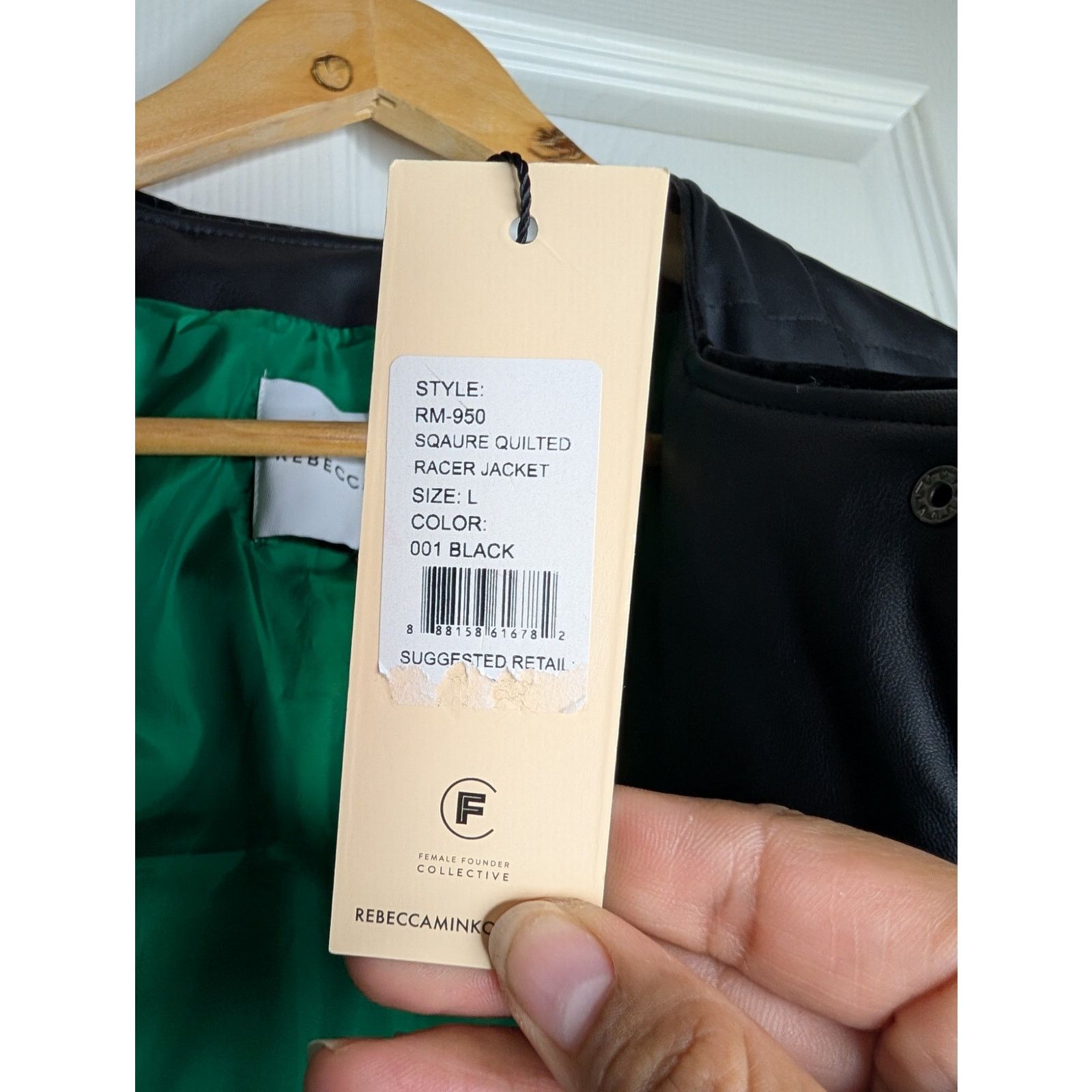 Rebecca Minkoff Rebecca Minkoff Faux Leather Black Quilted Racer Jacket Size L / US 10 / IT 46 - 7 Thumbnail