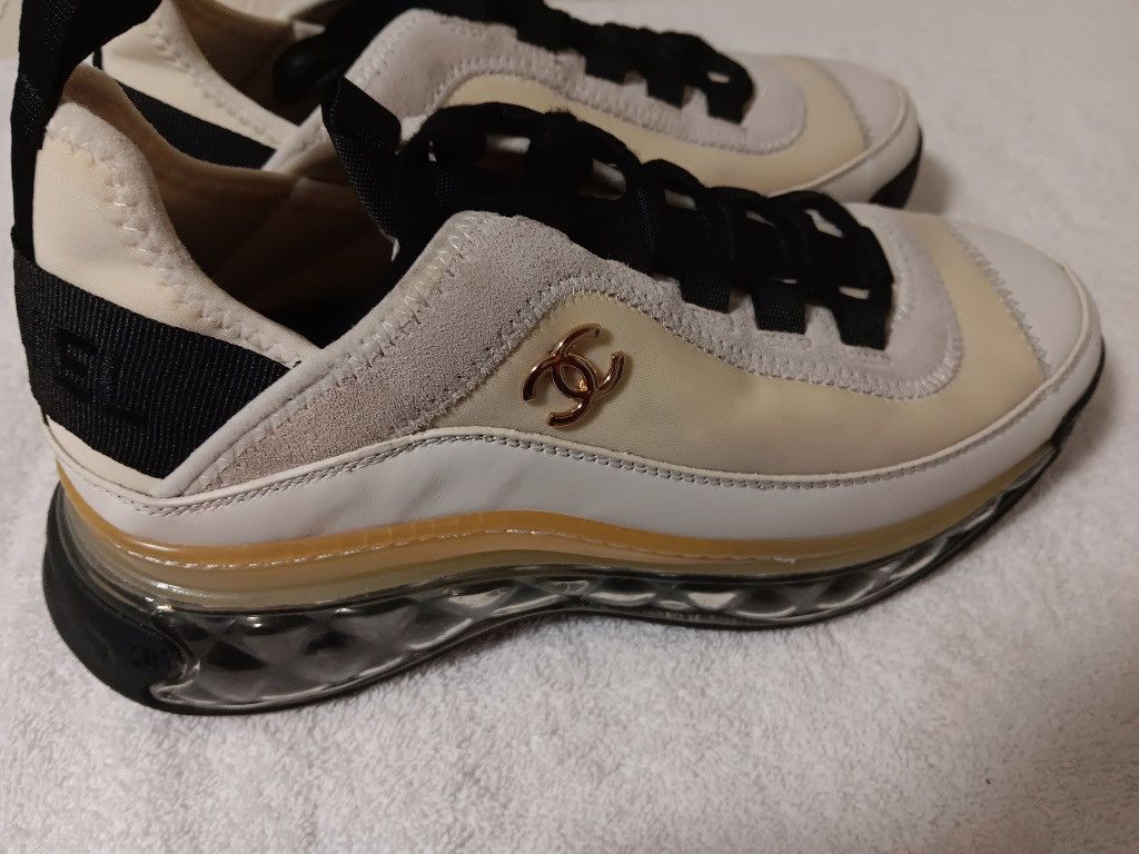 Chanel New Women’s Chanel Athletic Shoes w/ gold logo Size Size US 6.5 / IT 36.5 - 1 Thumbnail