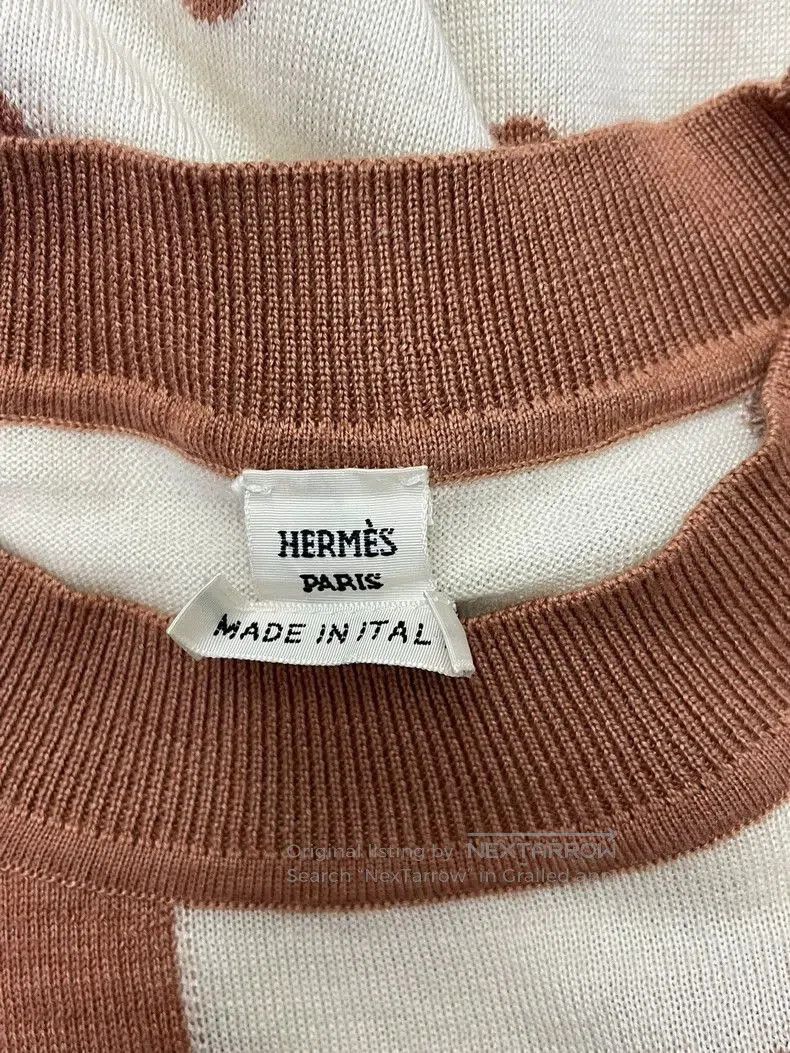 Hermes Hermes Pink White Polka Dot Cashmere Top. Size US M / EU 48-50 / 2 - 4 Thumbnail
