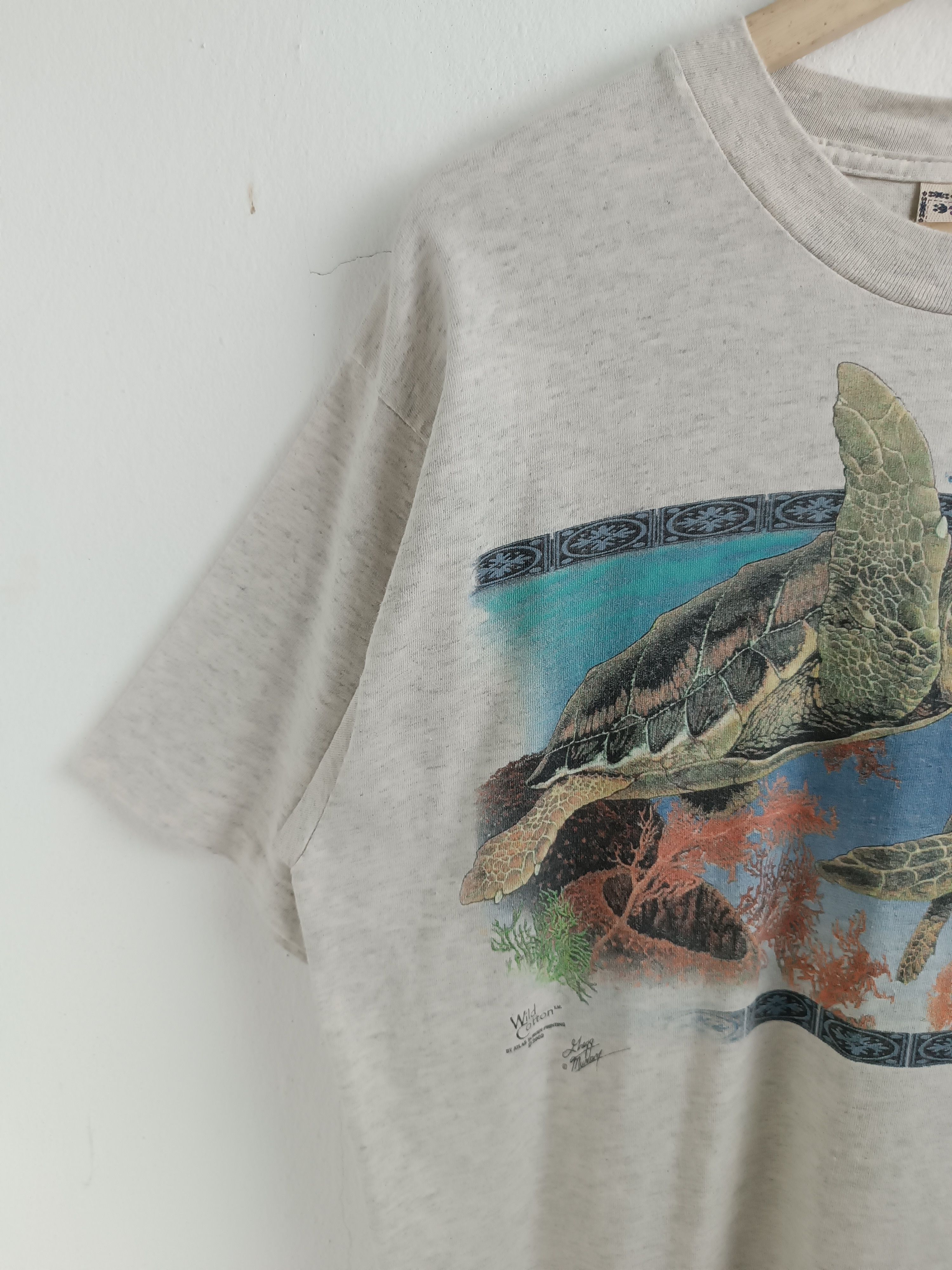 Vintage VINTAGE '02 SEA TURTLES ART WILD COTTON SINGLE STITCH RARE Size US L / EU 52-54 / 3 - 5 Thumbnail