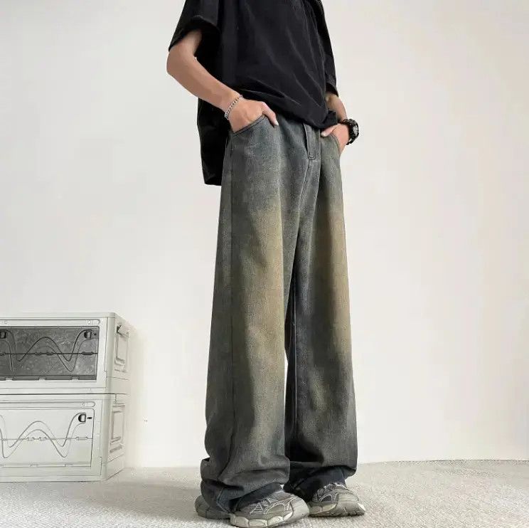 Japanese Brand Straight leg micro flared casual jeans Size US 34 / EU 50 - 1 Thumbnail