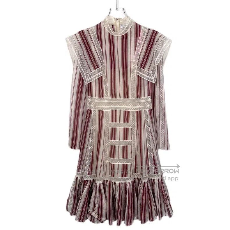 Dior Dior Colour-blocked striped lace cotton round-neck long-sl Size XS / US 0-2 / IT 36-38 - 1 Thumbnail