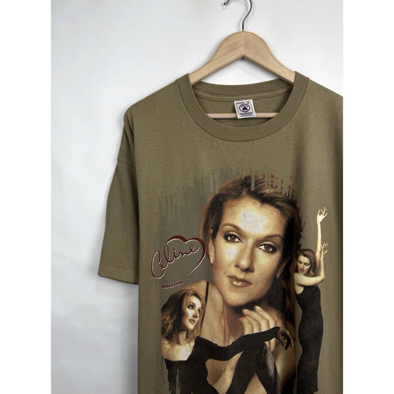 Delta VINTAGE Celine Dion Lets Talk About Love Tour T-Shirt Delta XL Adult Brown 1999 Size US XL / EU 56 / 4 - 4 Thumbnail