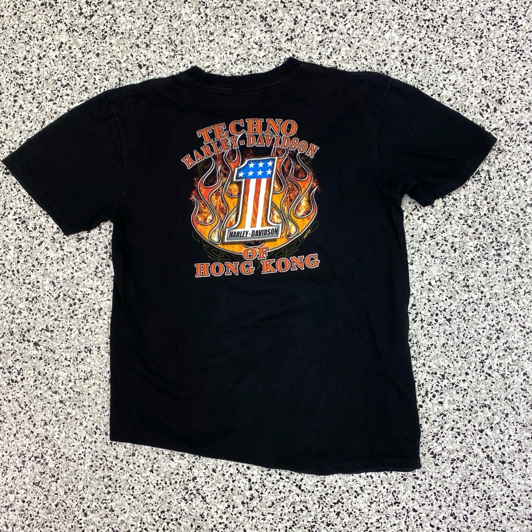 Harley Davidson VINTAGE Harley-Davidson T Shirt Flame Sz Large Black Cotton Crew Neck Short Sleeve Double-Sided Graphic Print USA Biker Motorcycle 2000s Men Size US L / EU 52-54 / 3 - 4 Thumbnail