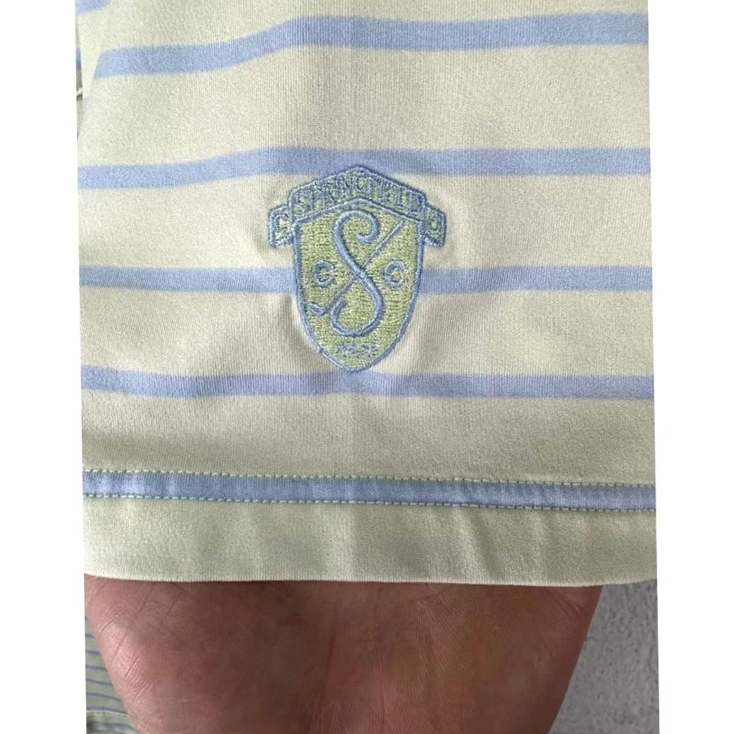 Footjoy FootJoy Polo Shirt Golf Adult XL Striped Blue Green Short Sleeve Mens Sports Athletic Regular Fit Size US XL / EU 56 / 4 - 6 Thumbnail