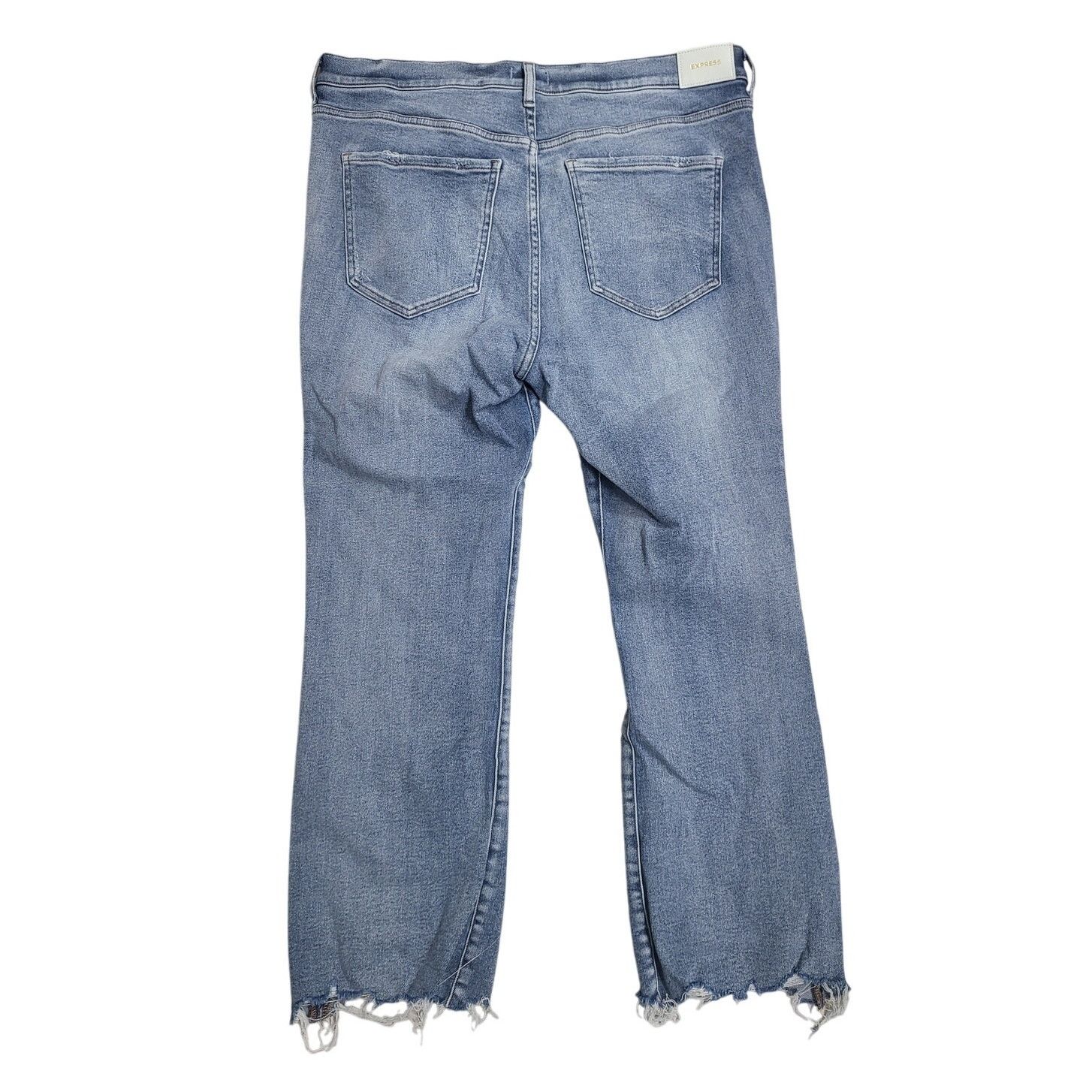 Express Express High Rise Cropped Flare Light Wash Jeans - Size 16L Size 36" / US 14 / IT 50 - 2 Thumbnail