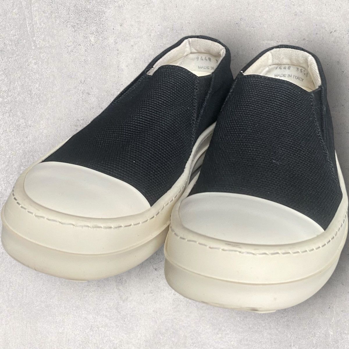 Rick Owens Black Canvas Boat Slip On Size US 5.5 / IT 35.5 - 4 Thumbnail
