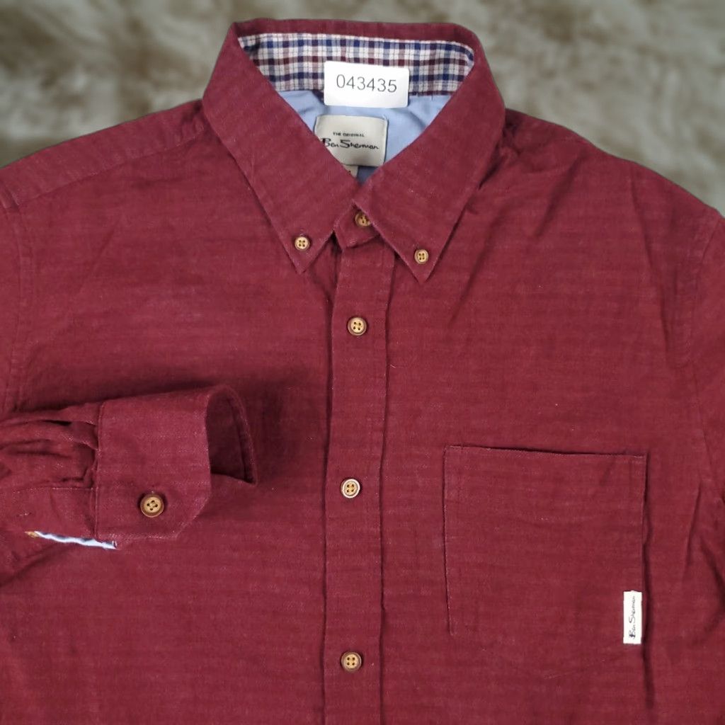 Ben Sherman Ben Sherman Shirt Mens M Red Button-Up Long Sleeve Casual Button-Up Shirt Mens Red Ben Sherman Size US M / EU 48-50 / 2 - 1 Thumbnail
