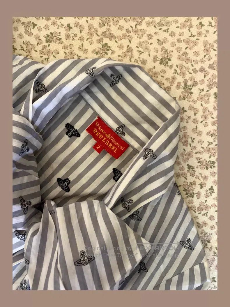 Vivienne Westwood Vivienne Westwood Striped shirt long-sleeved shirt bow tie Size M / US 6-8 / IT 42-44 - 4 Thumbnail
