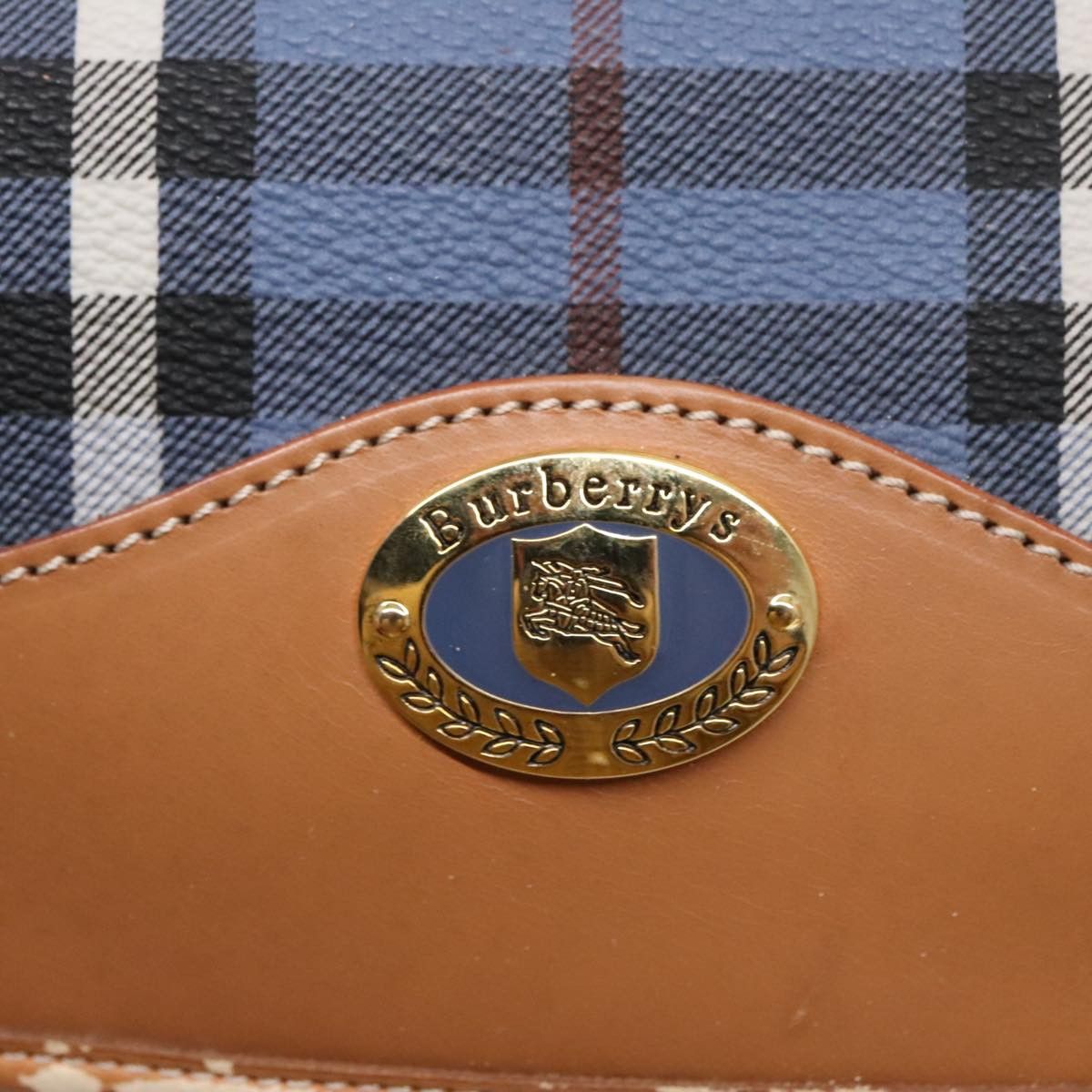 Burberry Burberry Nova Check Shoulder Bag Pvc Leather Blue Gold Size ONE SIZE - 15 Thumbnail