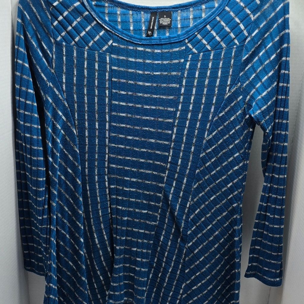 The Unbranded Brand New Directions Navy and White Patterned Long Sleeve Top Size S / US 4 / IT 40 - 1 Thumbnail