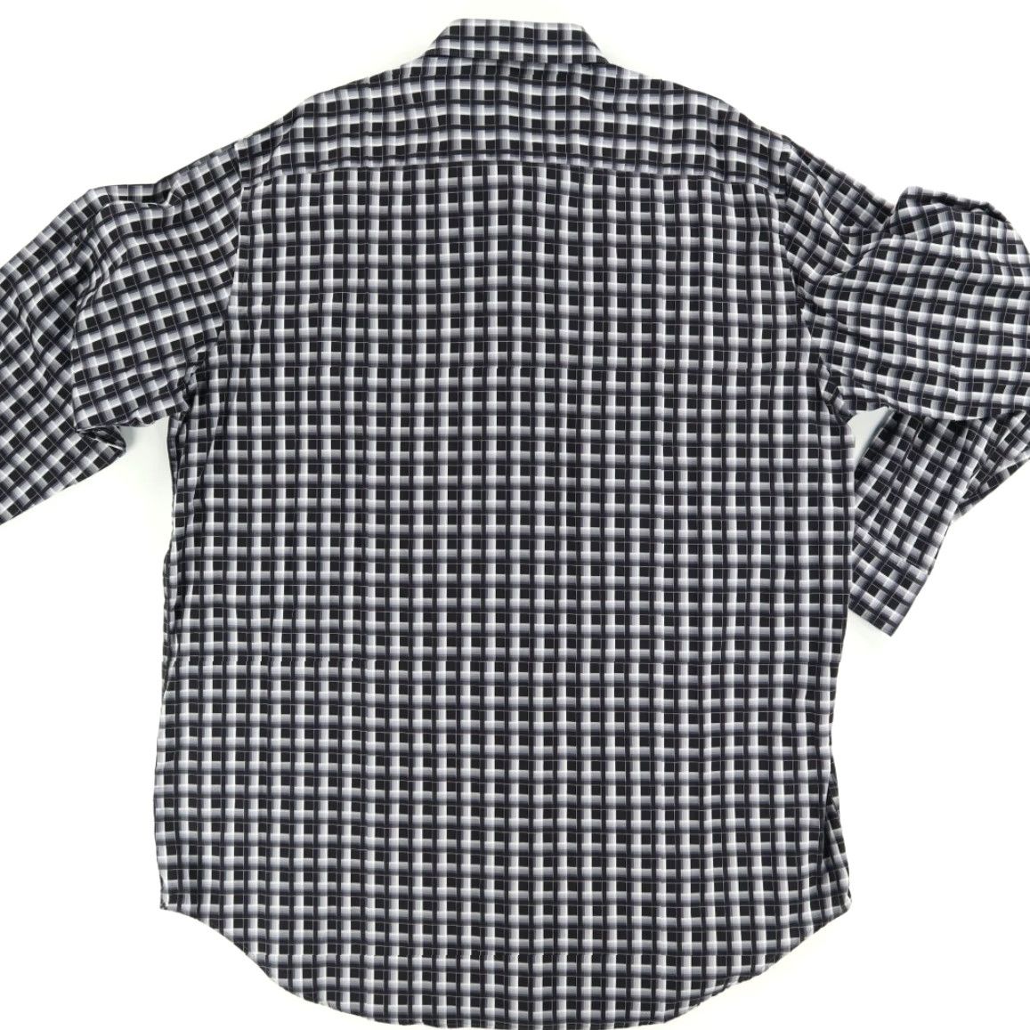 BUGATCHI Bugatchi Geometric Long Sleeve Button Up Shirt Gray Men 2XT Regular Adult Shirt Size US XXL / EU 58 / 5 - 4 Thumbnail
