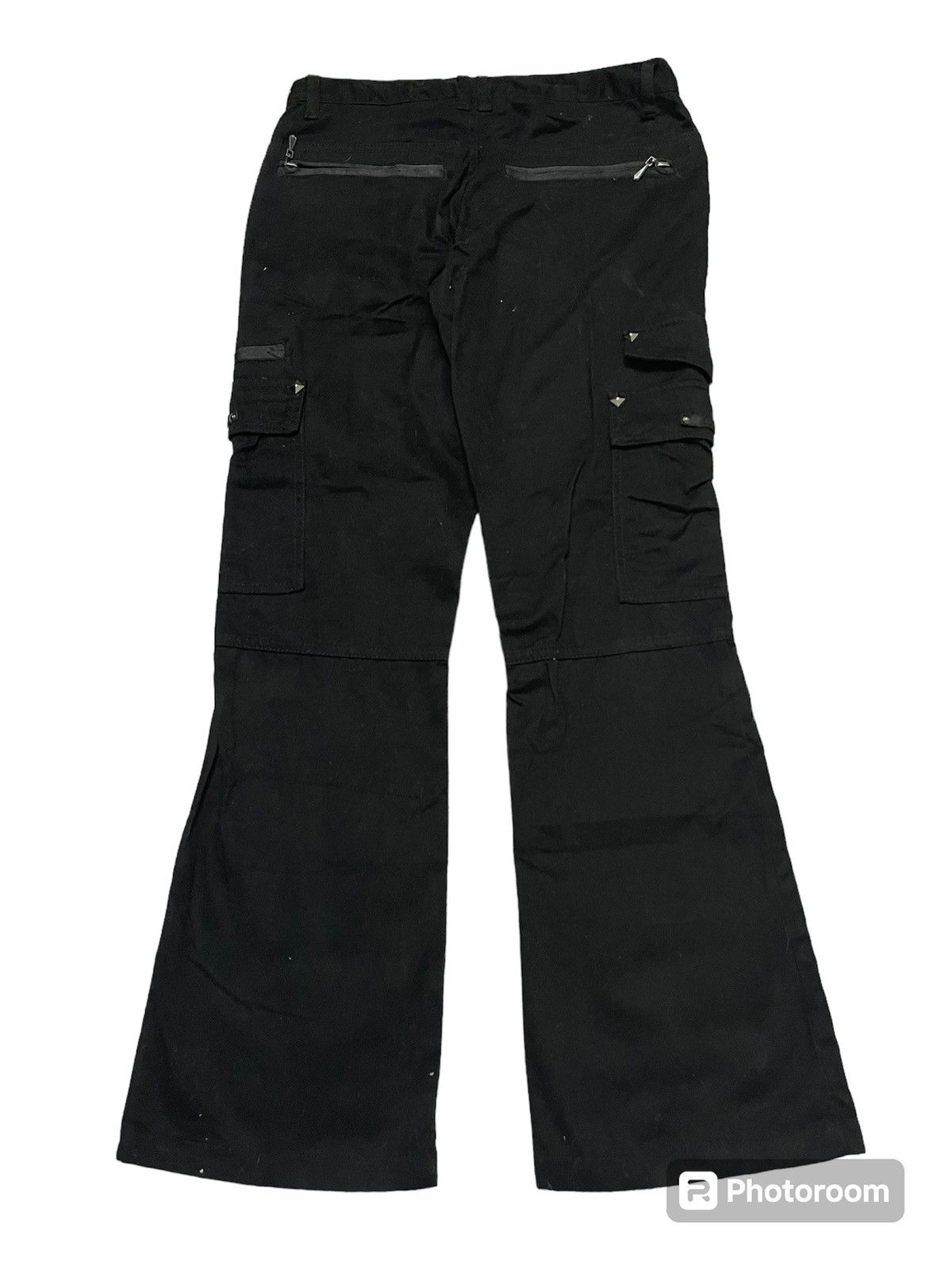 Japanese Brand 2000s PUNK STYLE FLARE CARGO PANT BRAND BLACK BACCARA Size US 30 / EU 46 - 2 Thumbnail