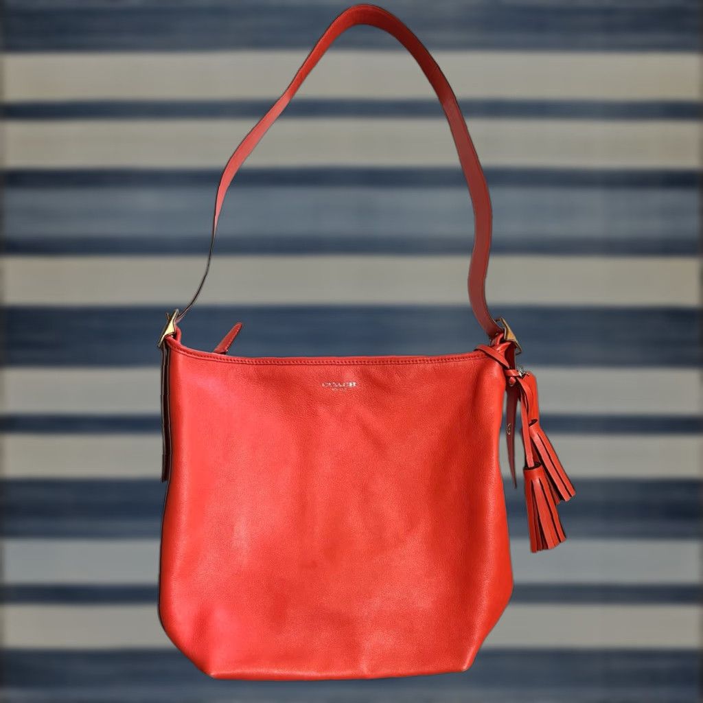 Coach COACH Shoulder Bag Duffle Legacy Leather Orange Purse Tassels 19889 Women's Size ONE SIZE - 1 Thumbnail