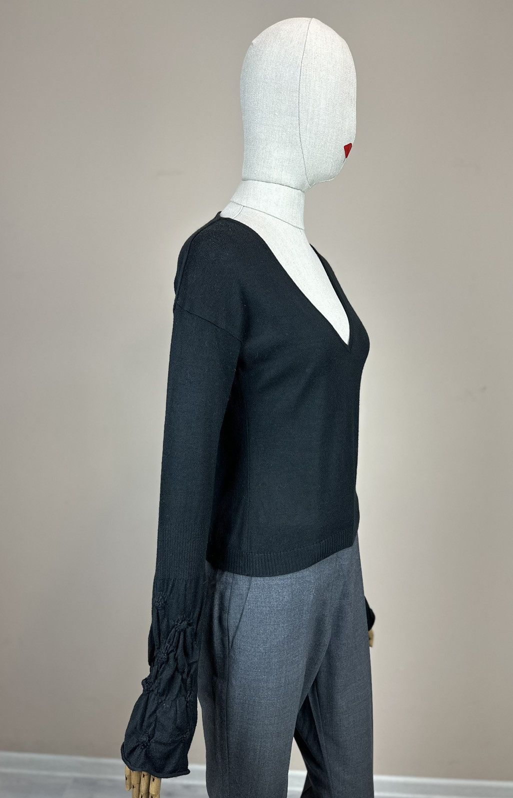 Versace Jeans Couture × Vintage Gianni Versace Jeans Couture vintage black sweater ruffled Size M / US 6-8 / IT 42-44 - 3 Thumbnail