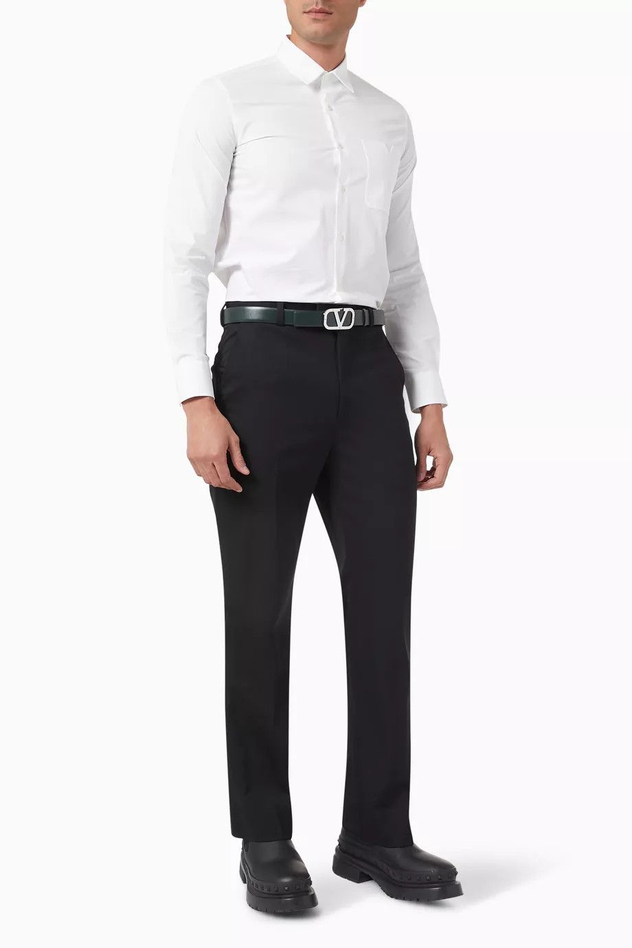 Valentino o1y0525 Logo Solid Color Shirt in White Size US S / EU 44-46 / 1 - 4 Thumbnail