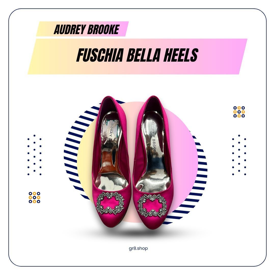 Other Audrey Brooke Fuchsia Bella Heels 8.5M Satin Upper & Leather Size US 8.5 / IT 38.5 - 1 Thumbnail
