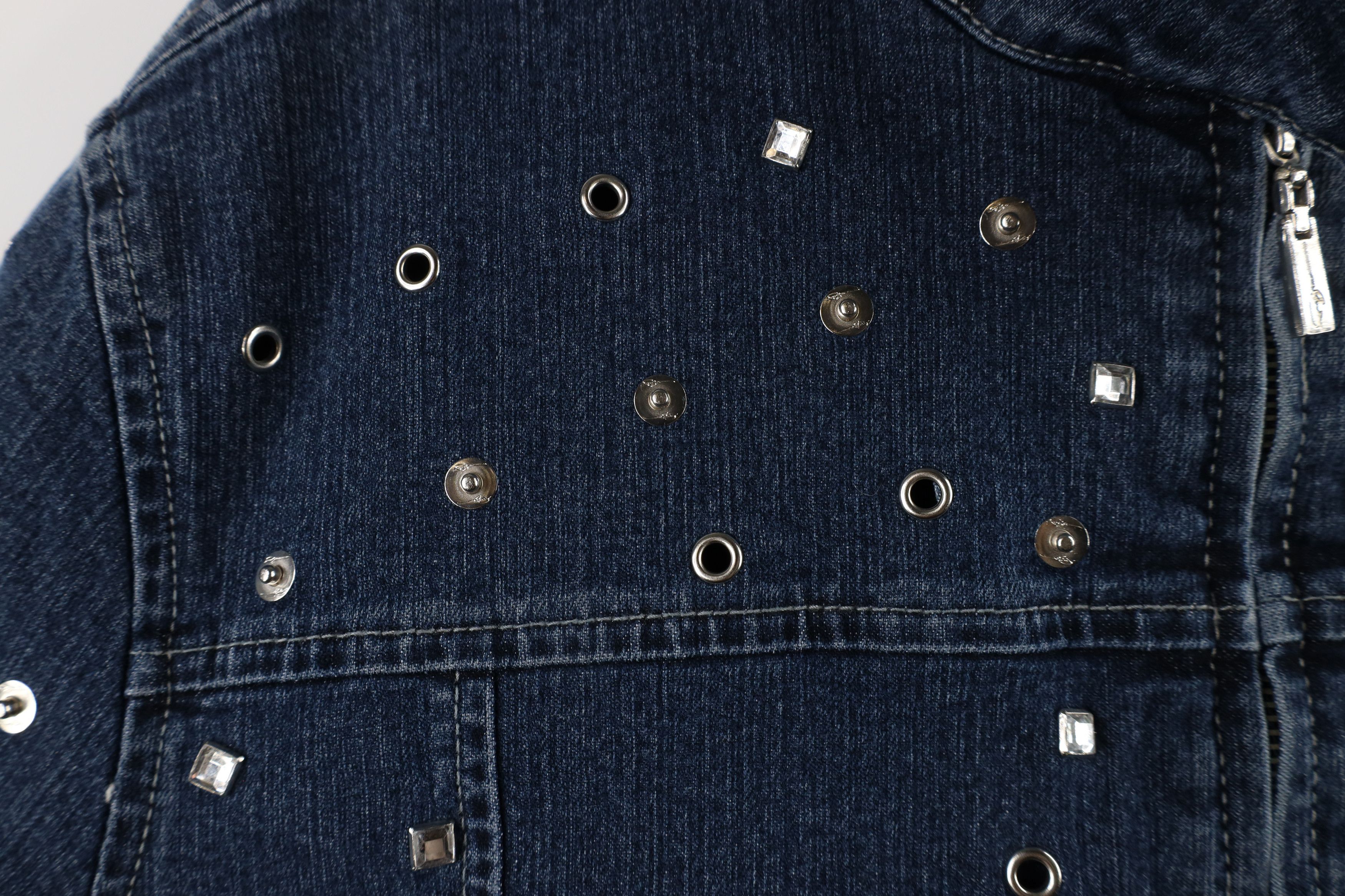 Fubu × Vintage Vintage FUBU Jeweled Studded Stretch Denim Trucker Jacket Size XXL / US 16-18 / IT 52-54 - 5 Thumbnail