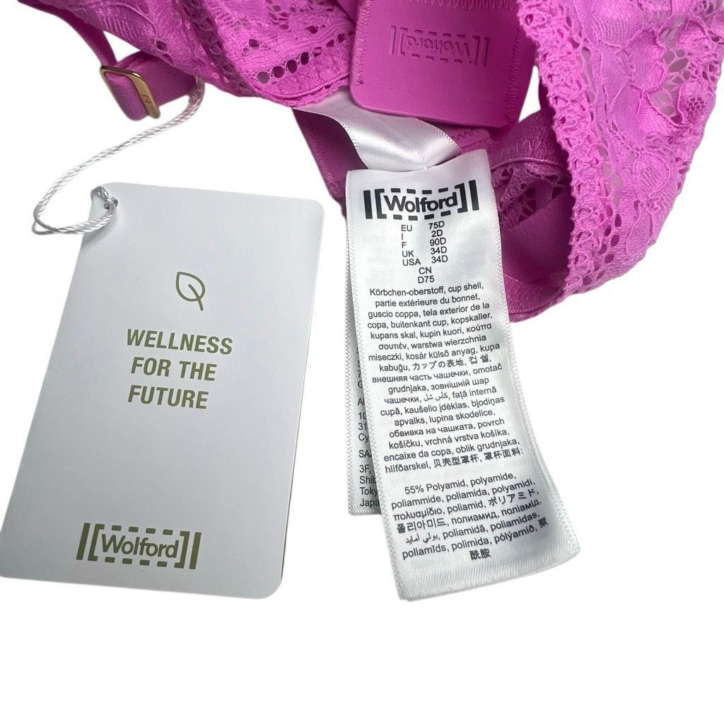 Wolford NWT Wolford Straight Laced Demi Cup Bra 85D 38D Orchid Pink Size ONE SIZE - 14 Thumbnail