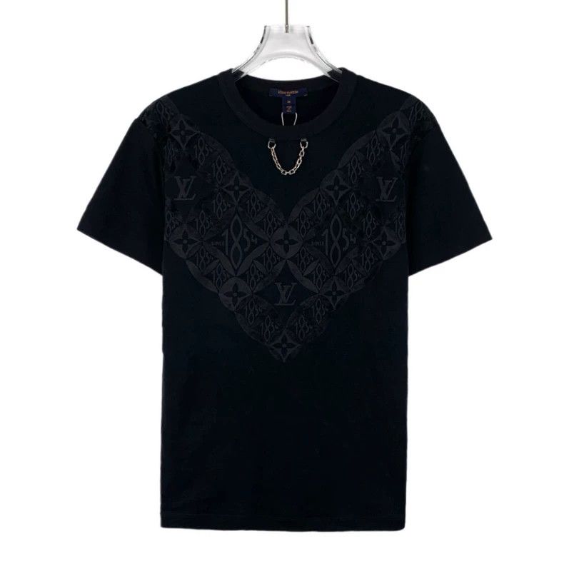 Louis Vuitton Louis Vuitton Black logo print cotton crewneck short sleev Size US M / EU 48-50 / 2 - 1 Thumbnail