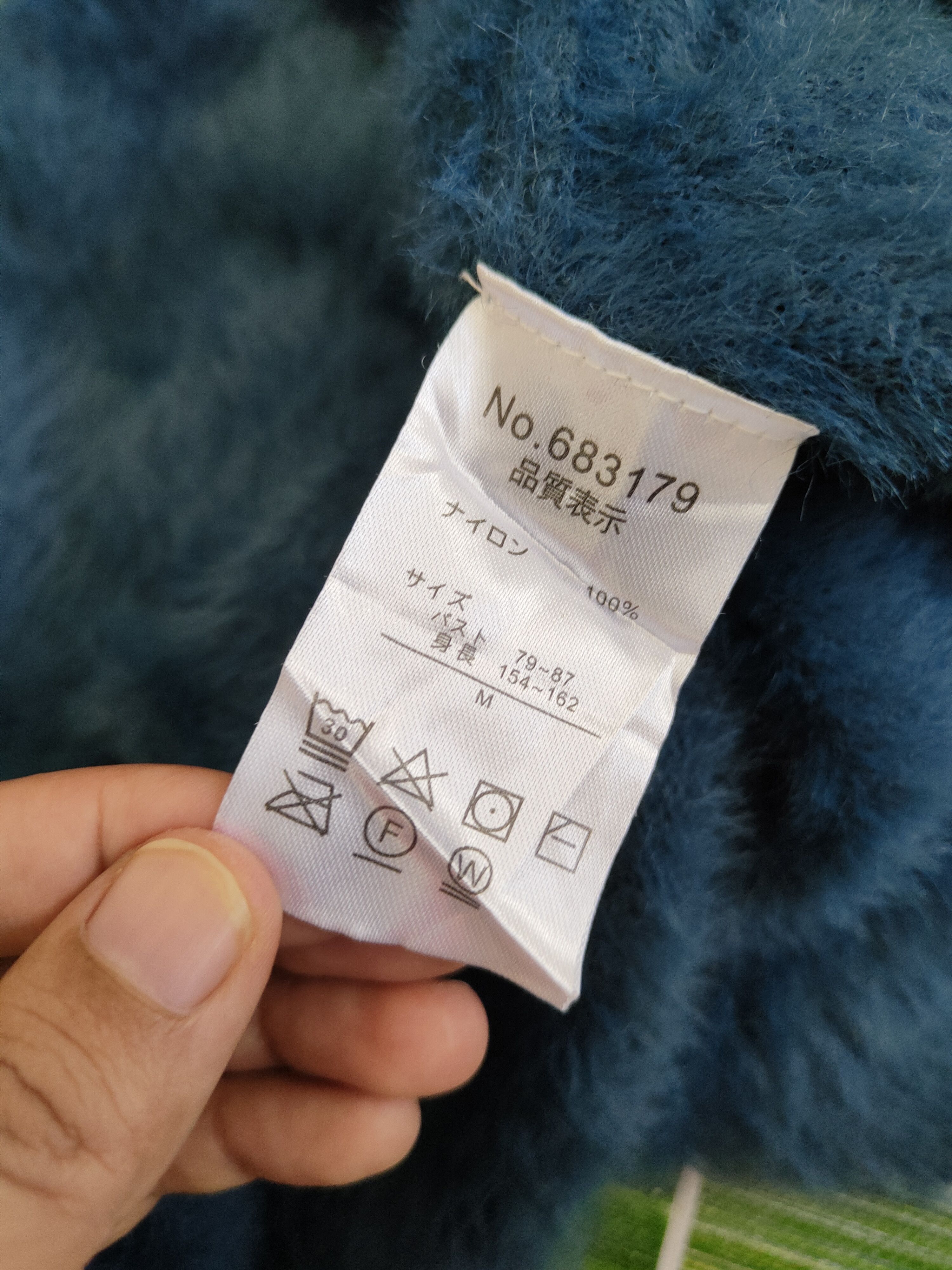 Closshi Turquoise Shag Shaggy Fur Mohair Knitwear #S1903