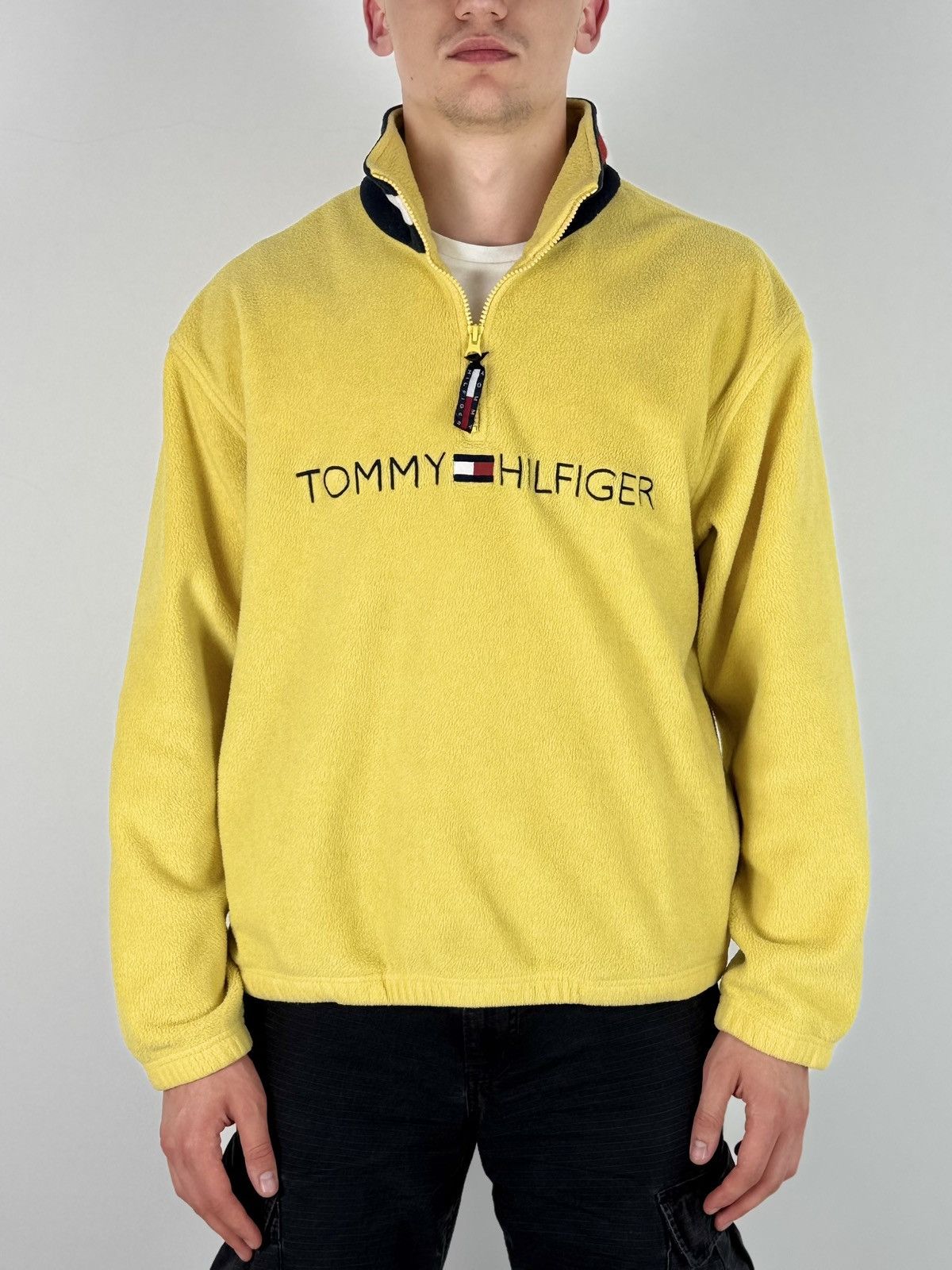 Tommy Hilfiger × Vintage Y2K Vintage Tommy Hilfiger 1/3 Zip Fleece Size US L / EU 52-54 / 3 - 1 Thumbnail