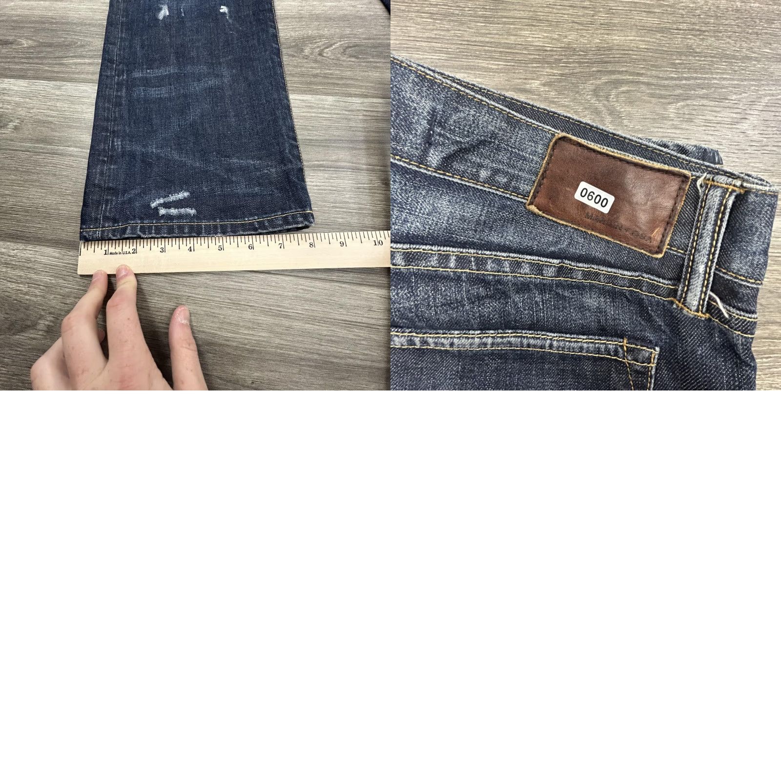 Denime VINTAGE Martin + Osa Jeans Slim 36x31 Dark Wash Denim Distressed Paint Splatter Retro Mens Size US 36 / EU 52 - 10 Thumbnail