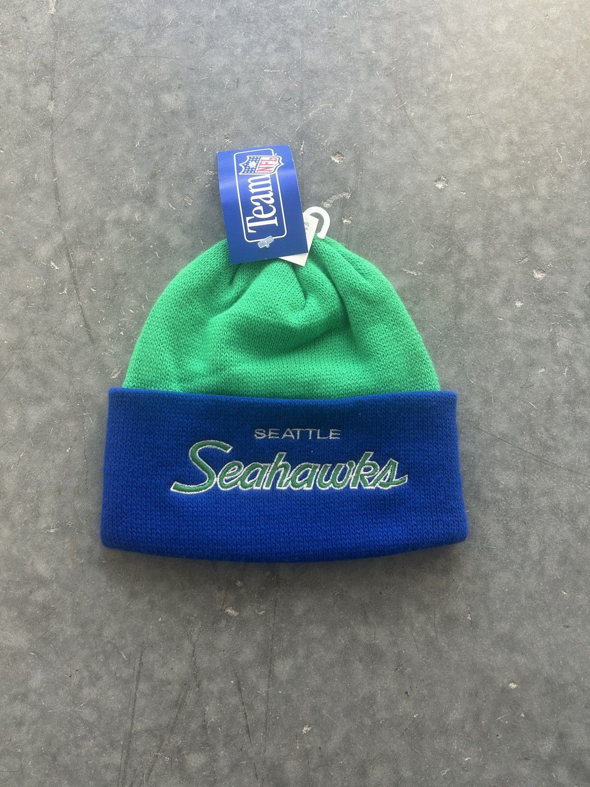 NFL × Sports Specialties × Vintage BNWT Vintage 90s Seahawks Sports Specialties Script Beanie Size ONE SIZE - 1 Thumbnail