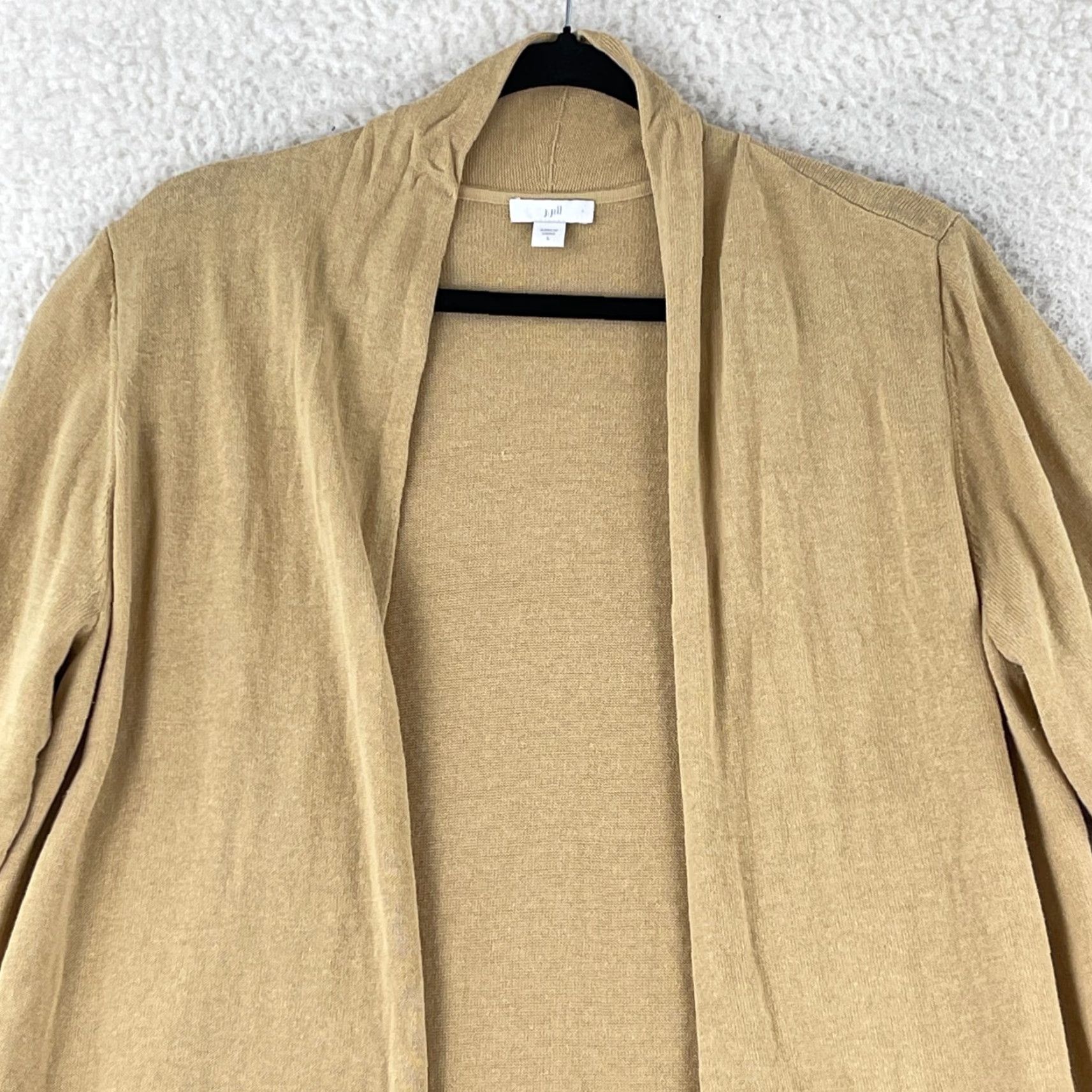 J. Jill J. Jill Cardigan Sweater Womens Large Brown Open Front Linen 3/4 Sleeve Casual Size L / US 10 / IT 46 - 2 Thumbnail