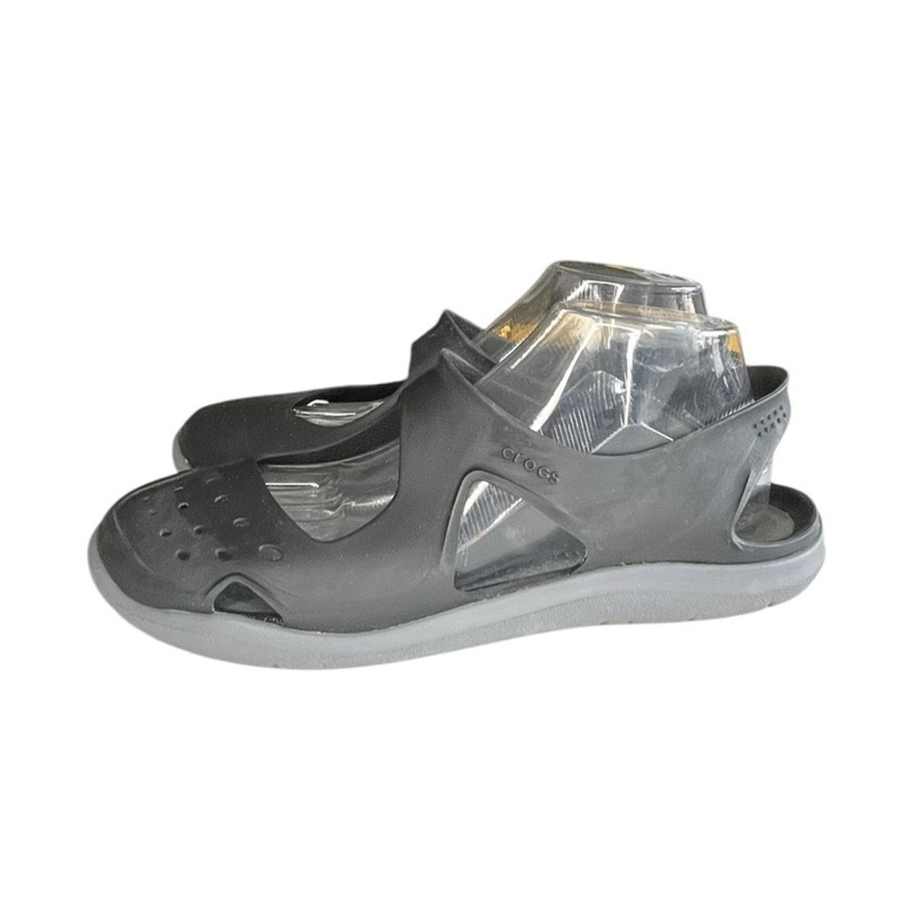 Crocs Swiftwater Wave Black Comfort Sandals Shoes Size 10 in Grey, Women's