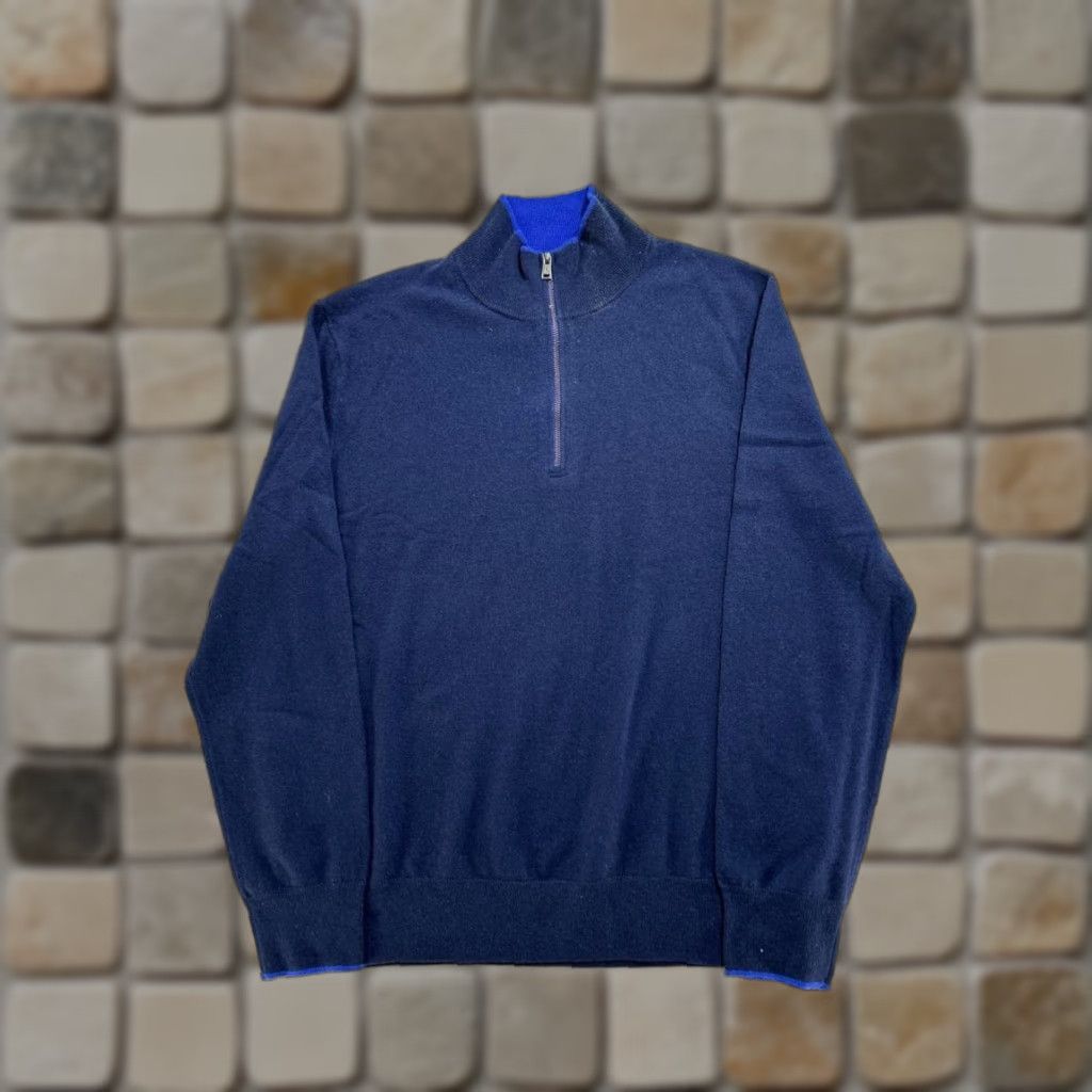 Polo Ralph Lauren Polo Ralph Lauren Golf Sweater Mens Large Blue Knit Washable Cashmere Mock Neck Size US L / EU 52-54 / 3 - 1 Thumbnail