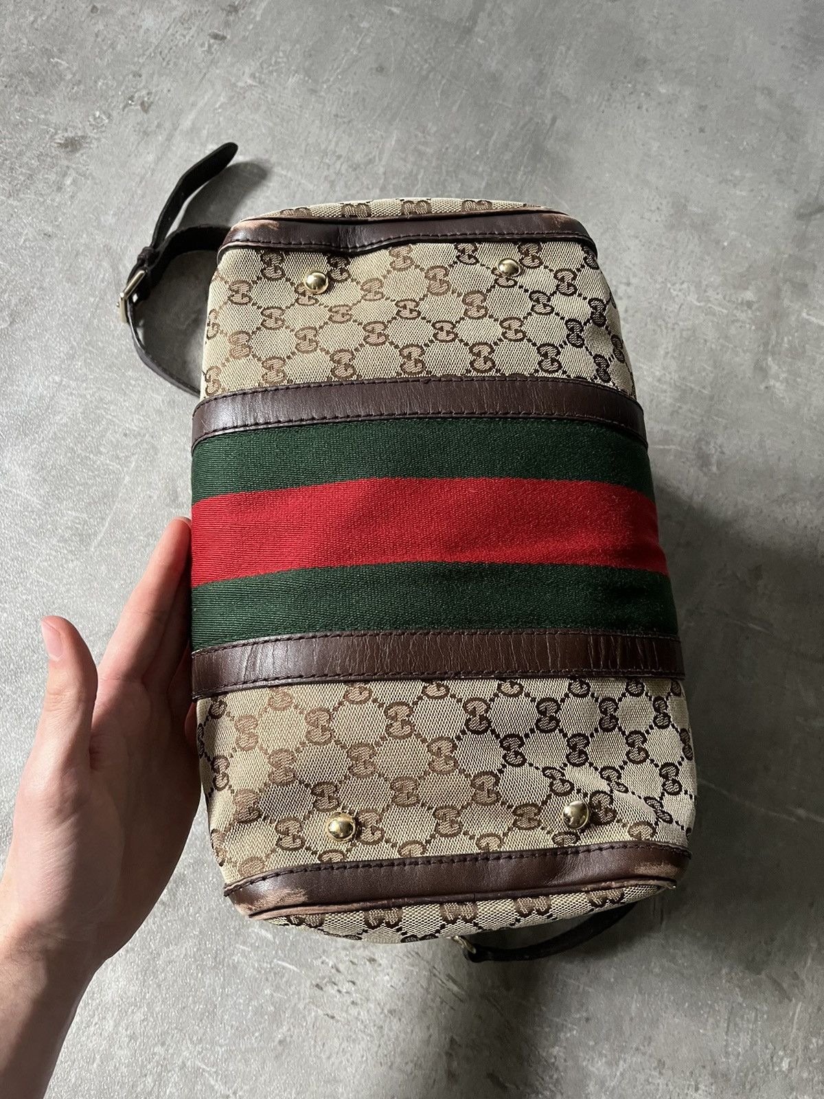 Gucci Vintage Gucci Boston bag leather beige brown Size ONE SIZE - 15 Thumbnail
