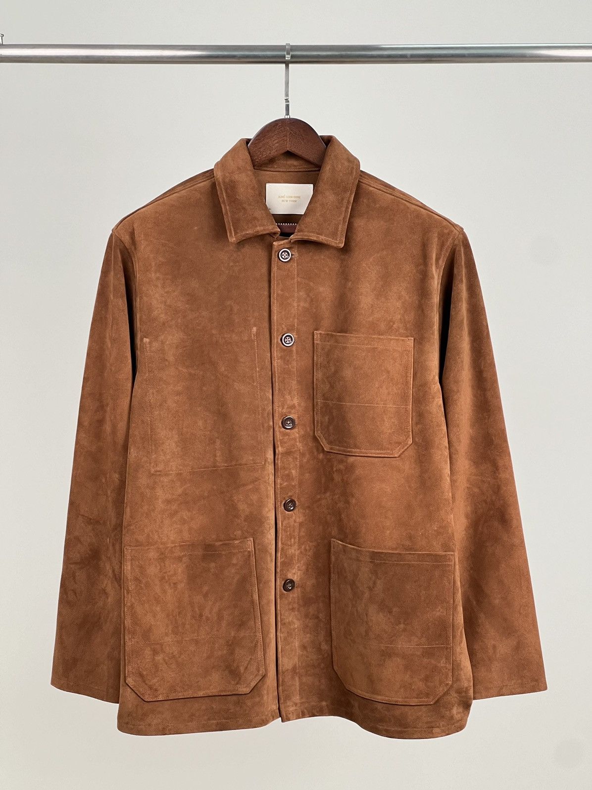 image of Aime Leon Dore Suede Chore Jacket M in Brown, Men's (Size Medium)