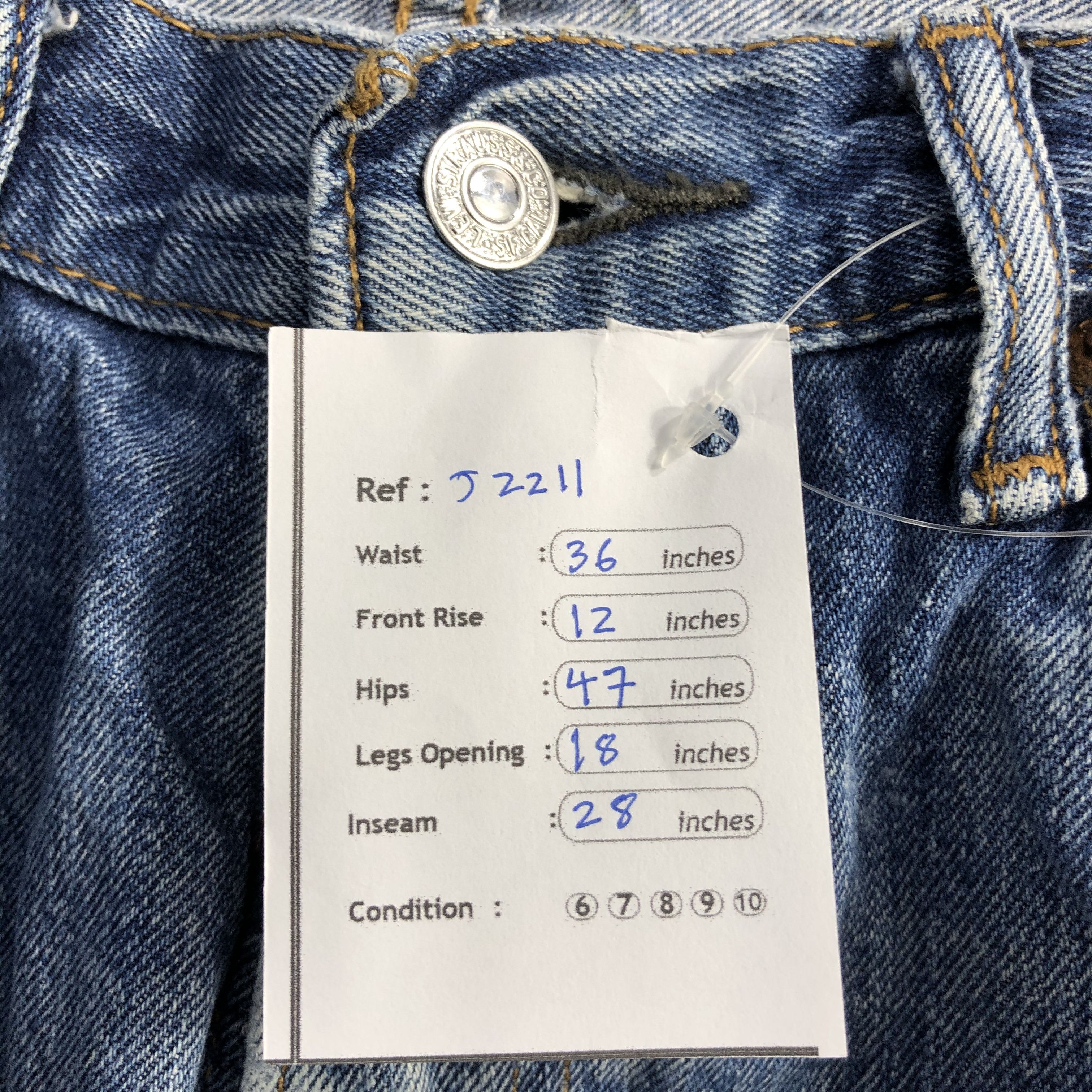 Levi's Vintage Blue Wash Levis 505 Jeans-J2211 Size US 36 / EU 52 - 12 Thumbnail