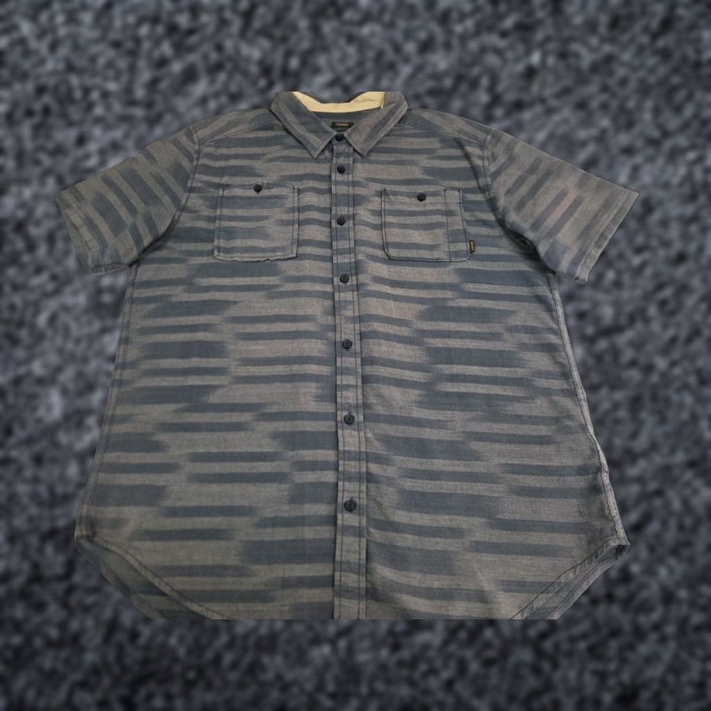 Burton Burton Durable Goods Mens Short Sleeve Button Up Shirt XL Striped Multicolor Cotton Woven Pocket Casual Travel Party/Cocktail Size US XL / EU 56 / 4 - 1 Thumbnail