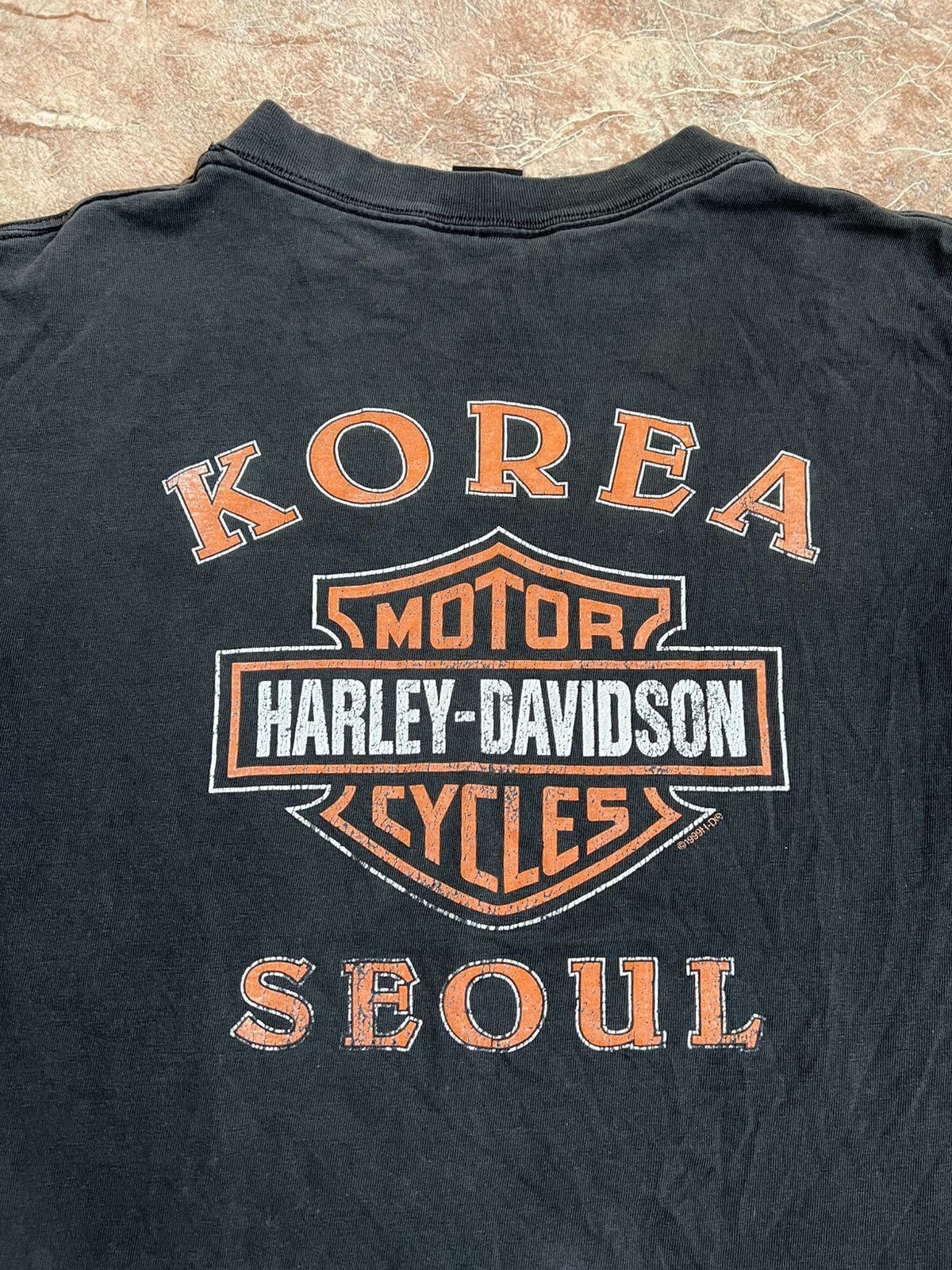 Harley Davidson Vintage Harley Davidson 1999 made in USA Seoul korea t shirt Size US XL / EU 56 / 4 - 13 Thumbnail