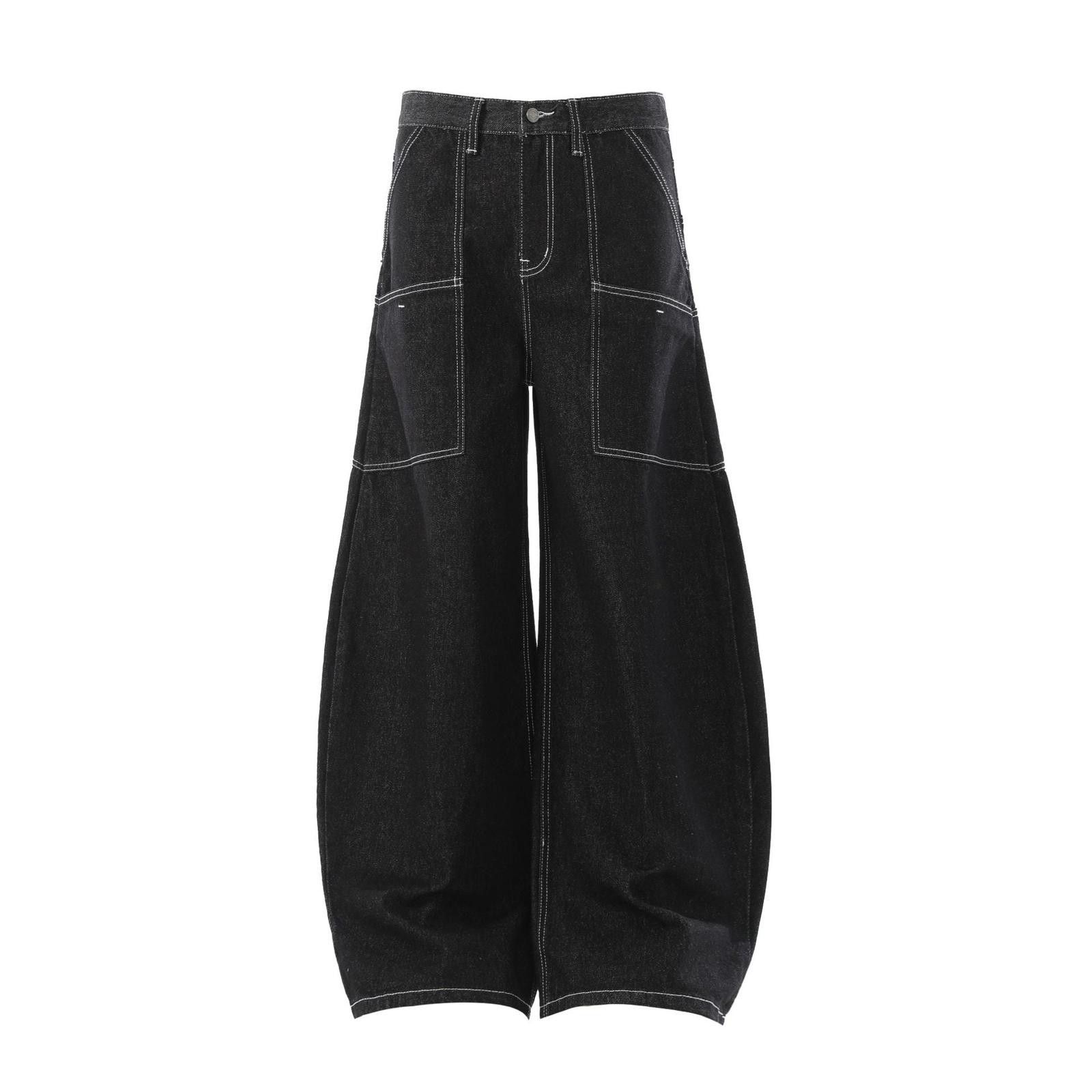 Japanese Brand Black Wide Leg Denim Jeans, Baggy Loose Fit Jeans Size US 32 / EU 48 - 5 Thumbnail