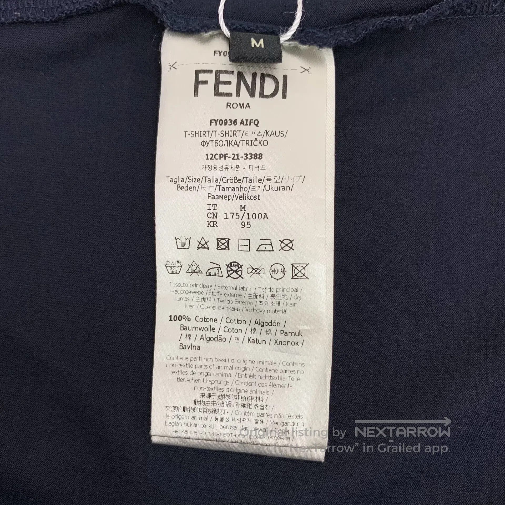 Fendi FENDI Dark blue cotton round neck short sleeve T-shirt wit Size US M / EU 48-50 / 2 - 6 Thumbnail