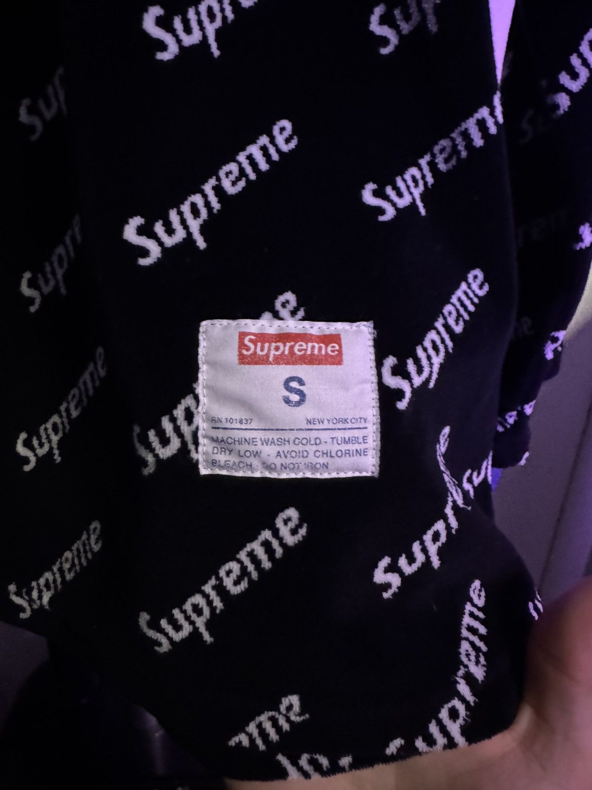Supreme Velour Diagonal Logo L/S Top