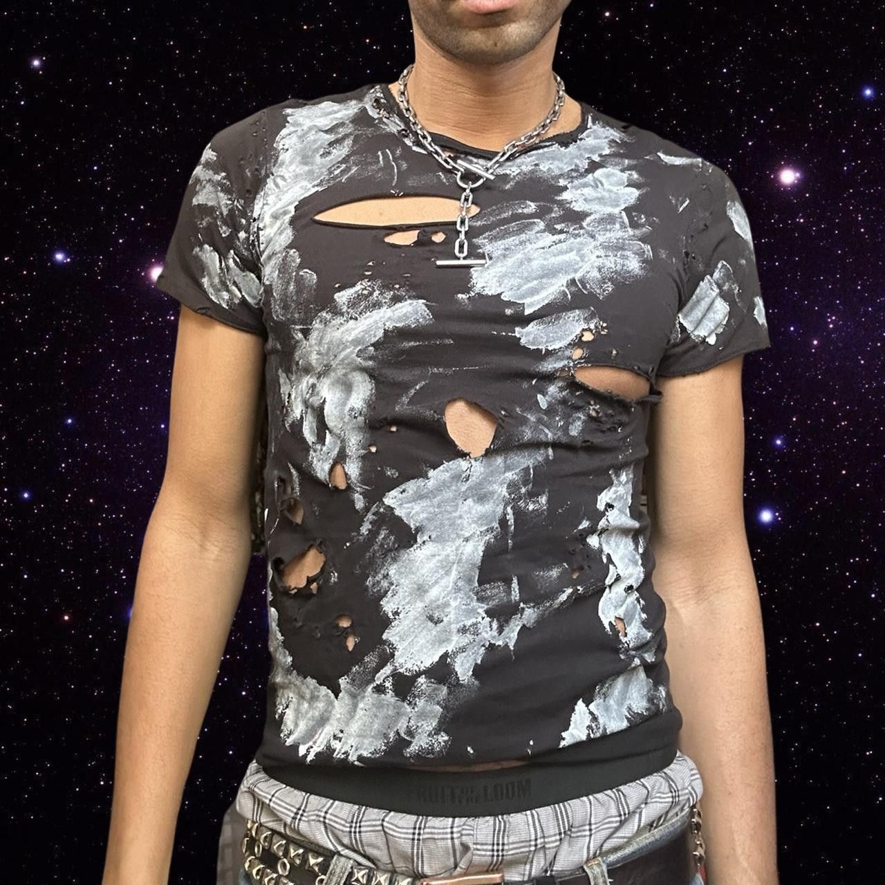 Calvin Klein ASTROBOI* x Calvin Klein Black Paint Grunge T-shirt - Small Size US S / EU 44-46 / 1 - 3 Thumbnail