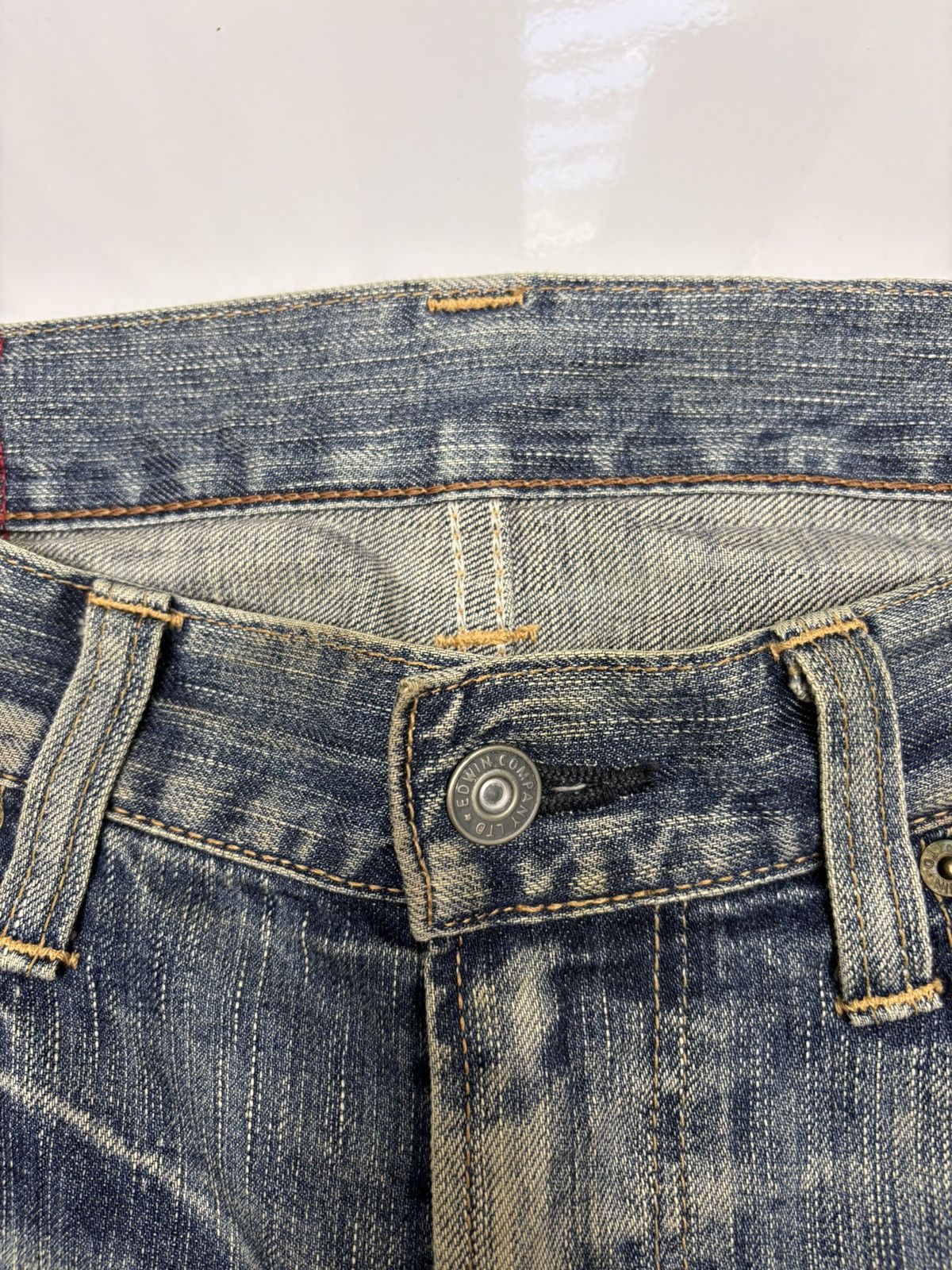 Kapital Edwin 503 Rebel Vintage Mud Wash Distressed Denim Jeans Size US 35 - 9 Thumbnail